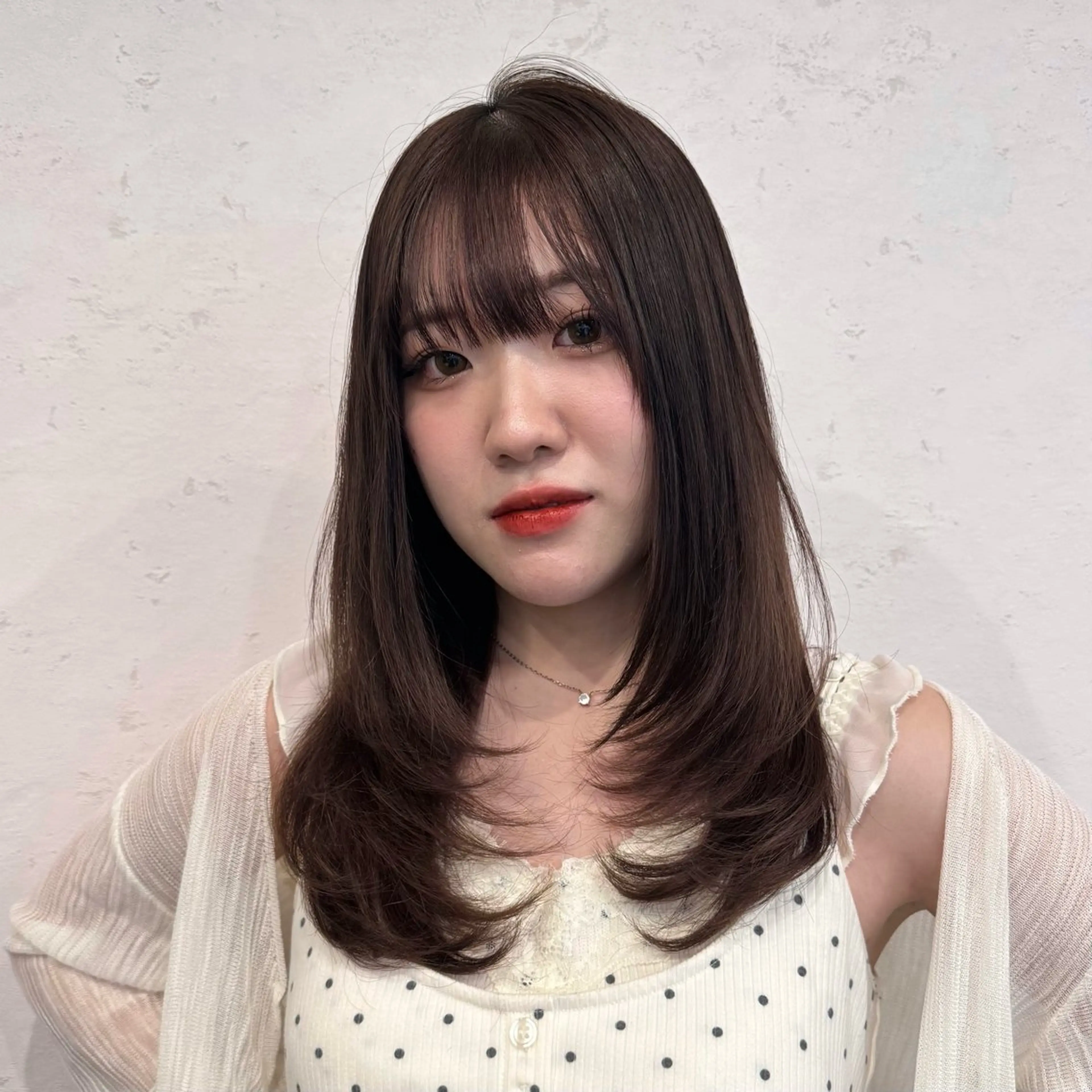 ロング カラー カット ヘアカラー トリートメント なつき/ 艶カラー/縮毛矯正のヘアスタイル