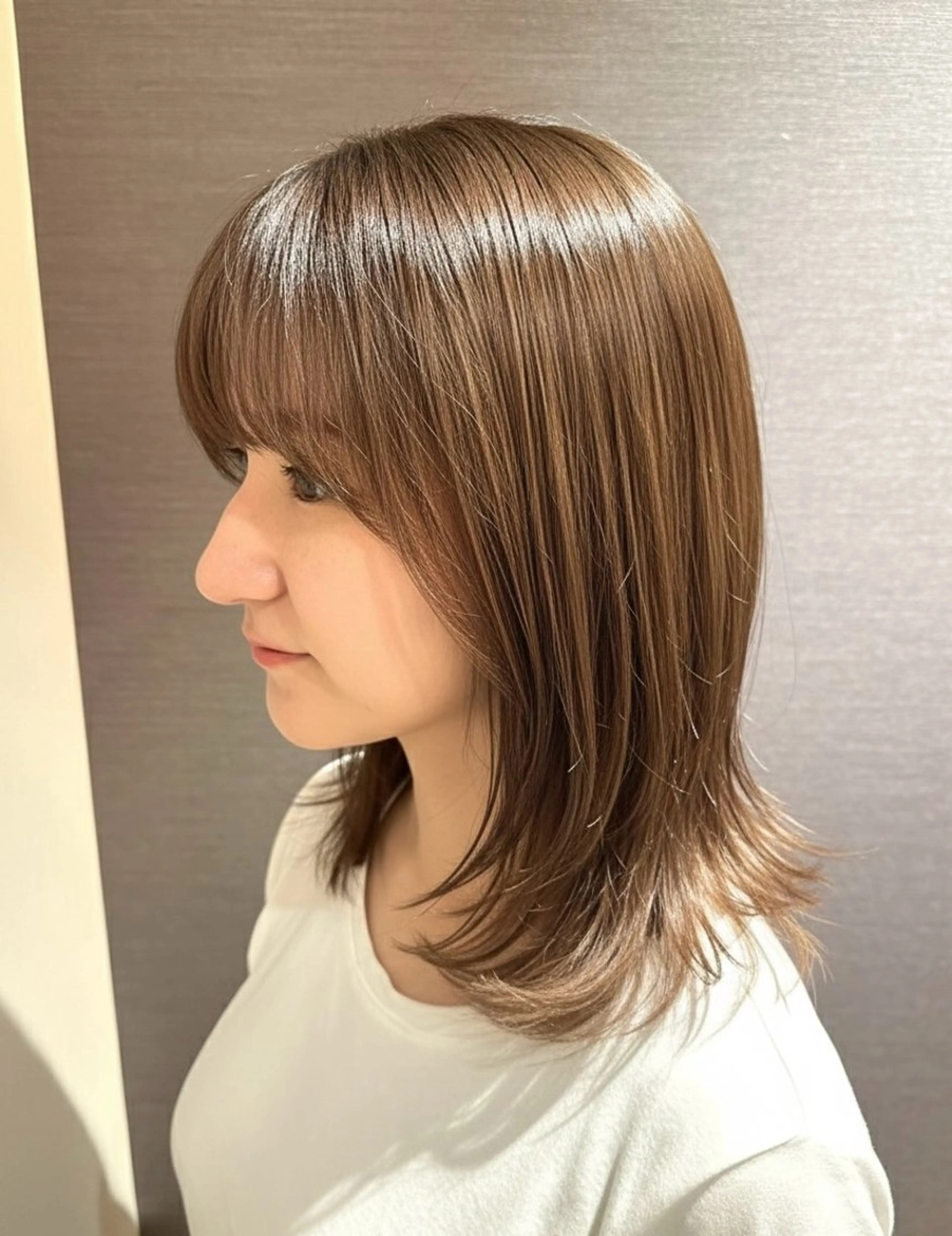 ミディアム カット ヘアカラー トリートメント 韓国風ﾊﾟｰﾏ❁﻿ fu-ka❁艶ｶﾗｰのヘアスタイル