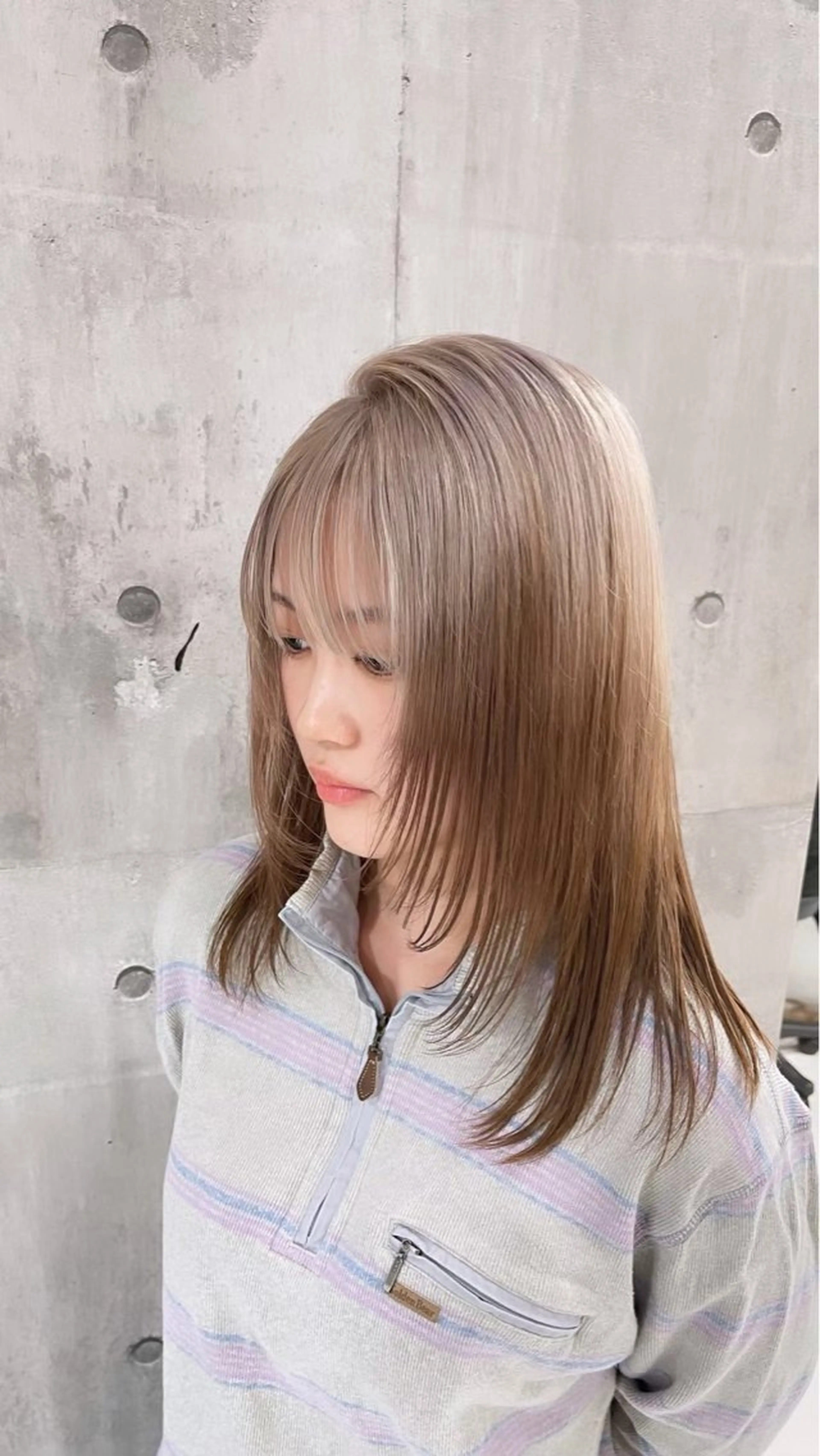 ミディアム カラー ミルクティー/ピンク カラー/ みう🎀のヘアスタイル