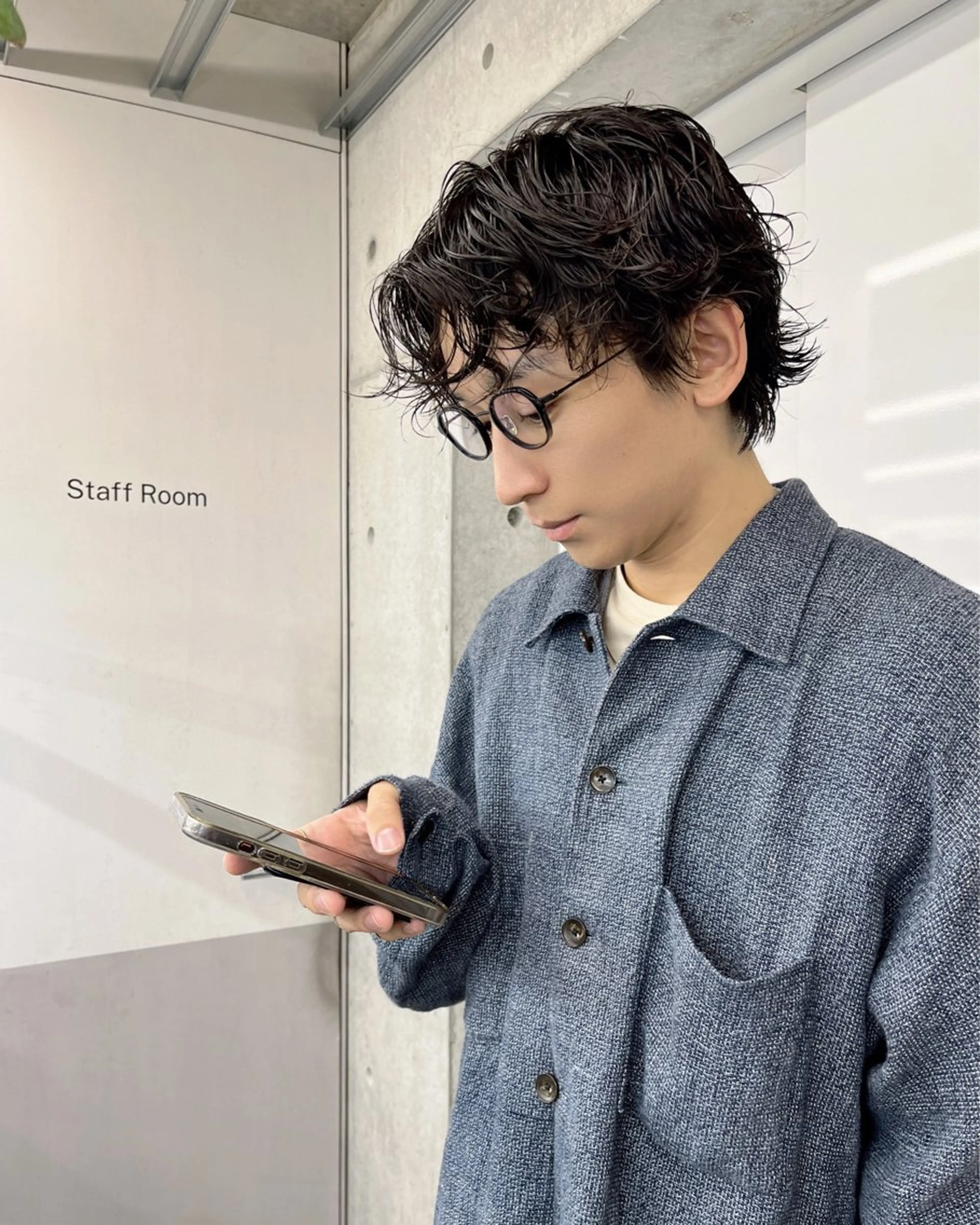 ショート パーマ メンズ カット パーマ ダブルカラー/ ケアブリーチ/クニトのヘアスタイル