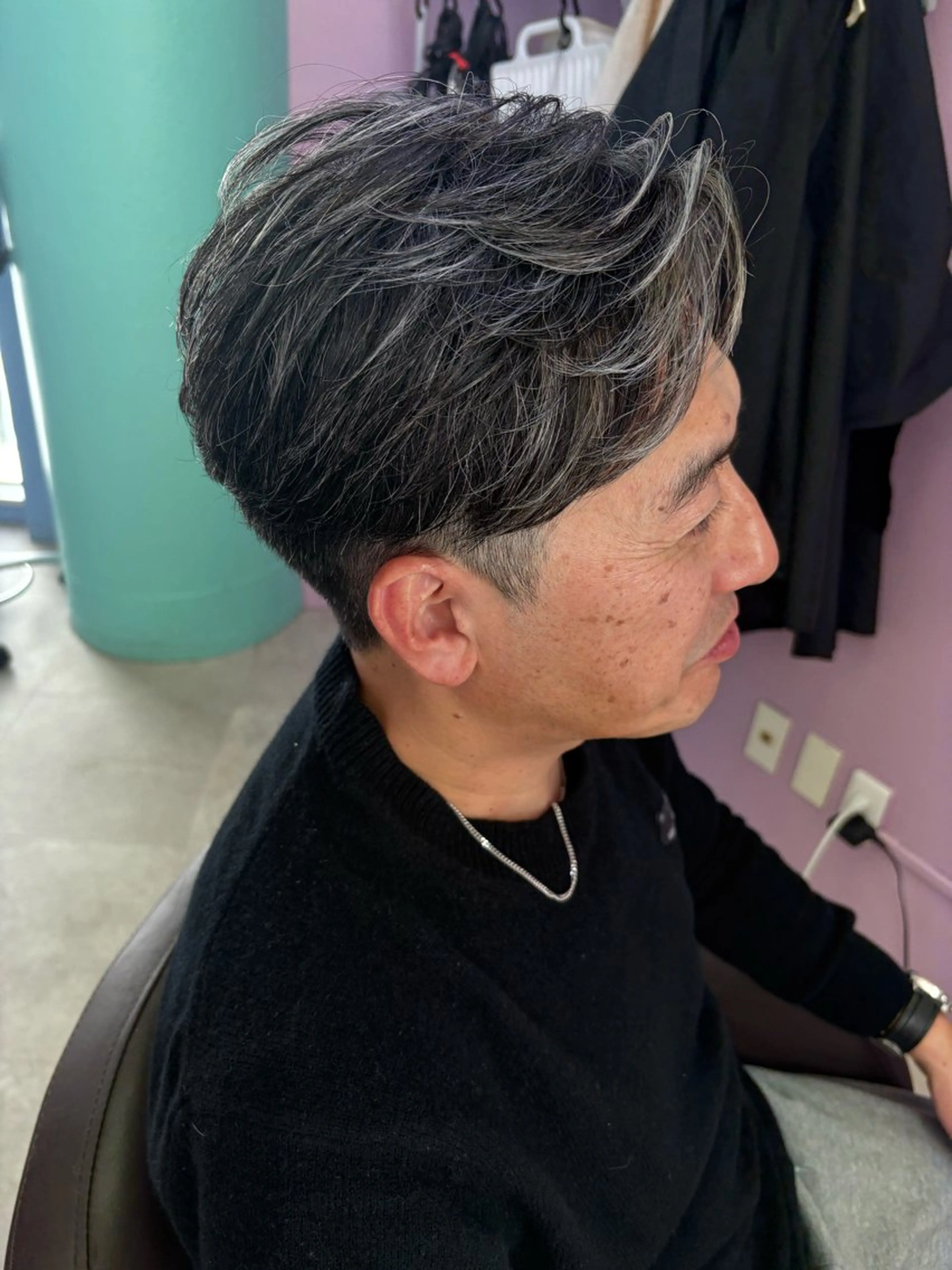 ショート カラー メンズ メンズブリーチ メンズメッシュ ブリーチ メッシュ カット ヘアカラー AVANCE.難波 店長 松元のヘアスタイル