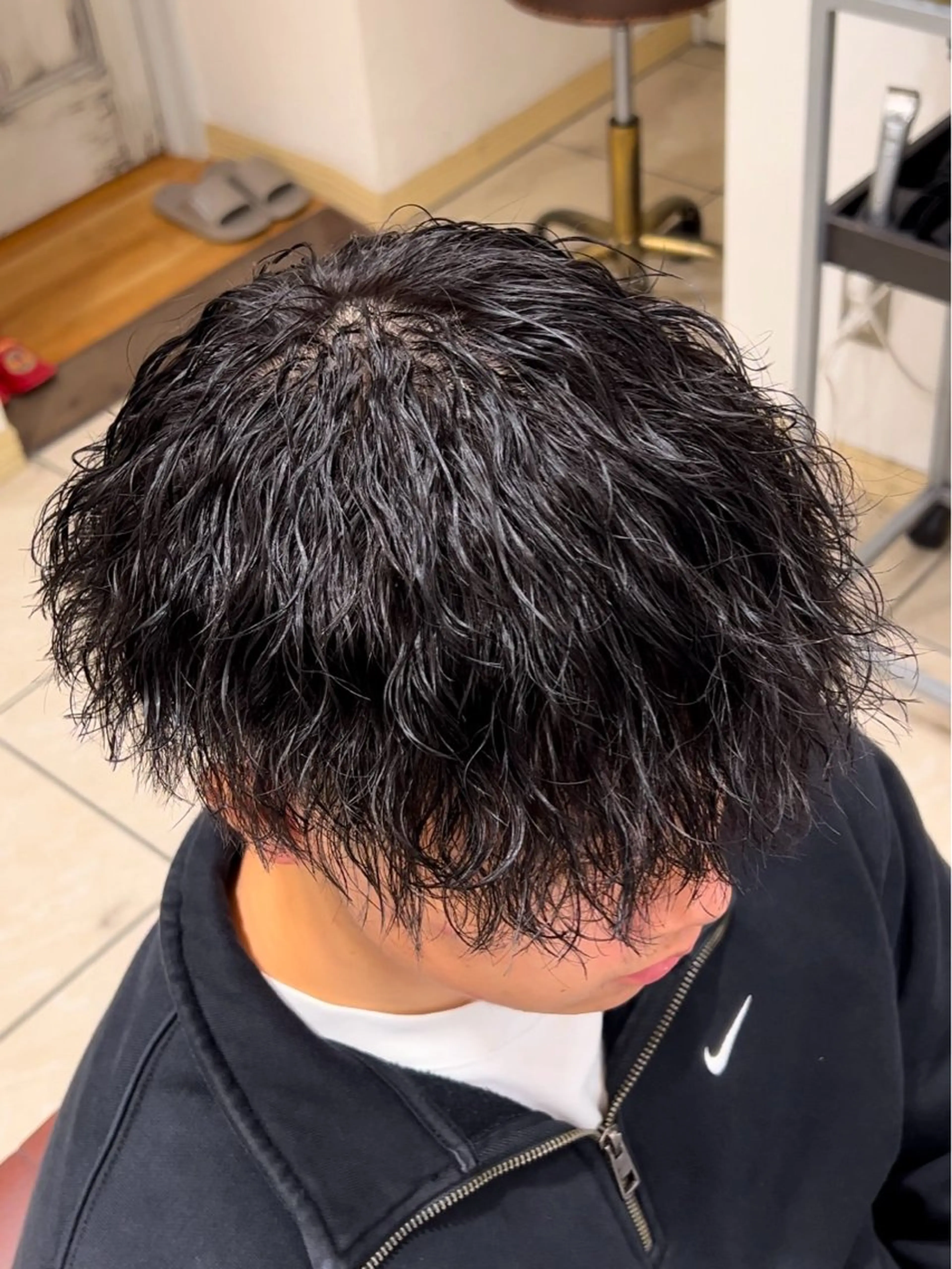 ショート パーマ メンズ メンズパーマ ツイストスパイラルパーマ スパイラルパーマ カット パーマ メンズ特化/勝田駅/ 佐和駅/鈴木輝瑠/のヘアスタイル