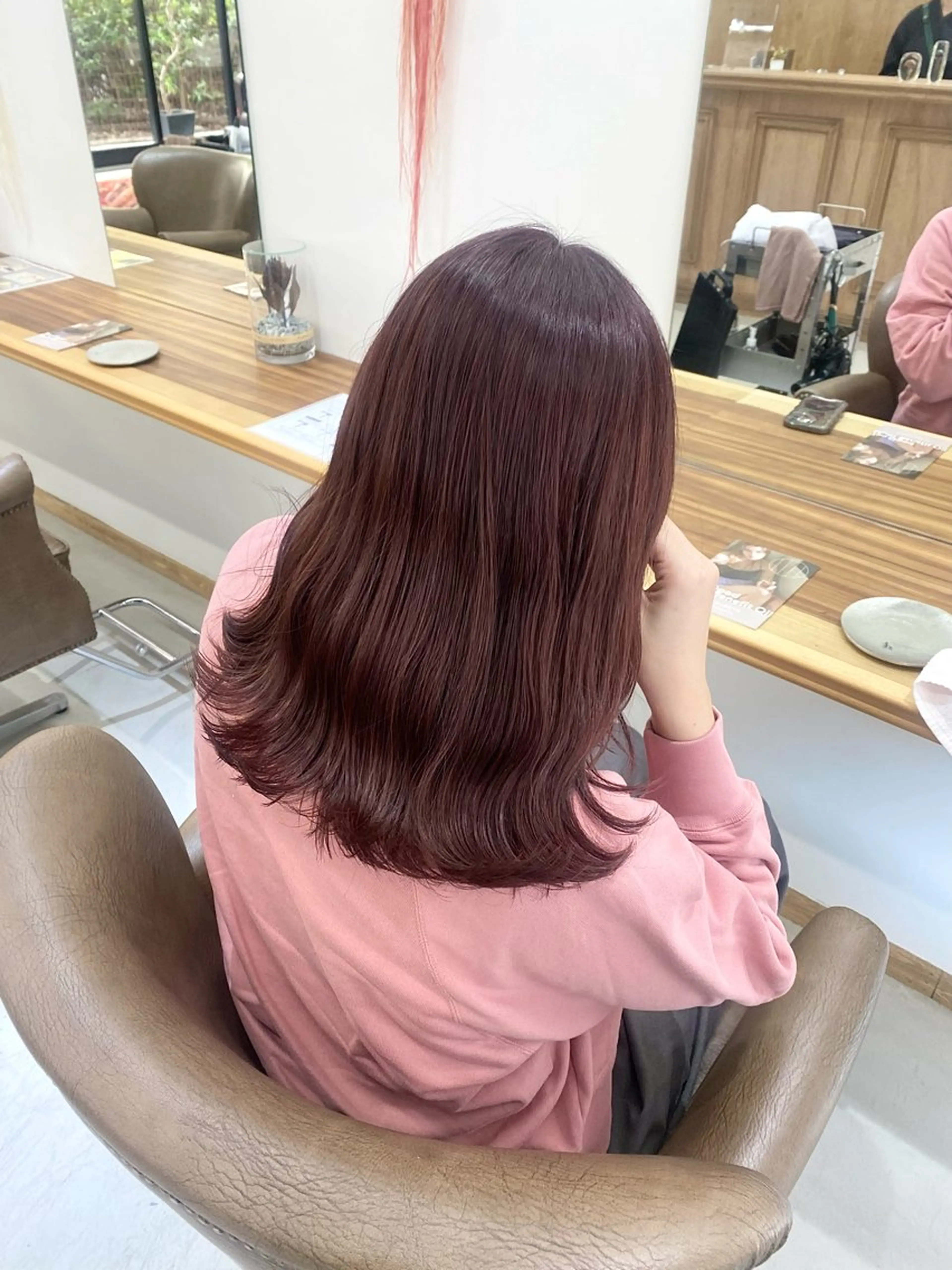 ミディアム カラー ヘアアレンジ カット ヘアカラー トリートメント ハル🌸柔色/ ブリーチなし/艶髪のヘアスタイル