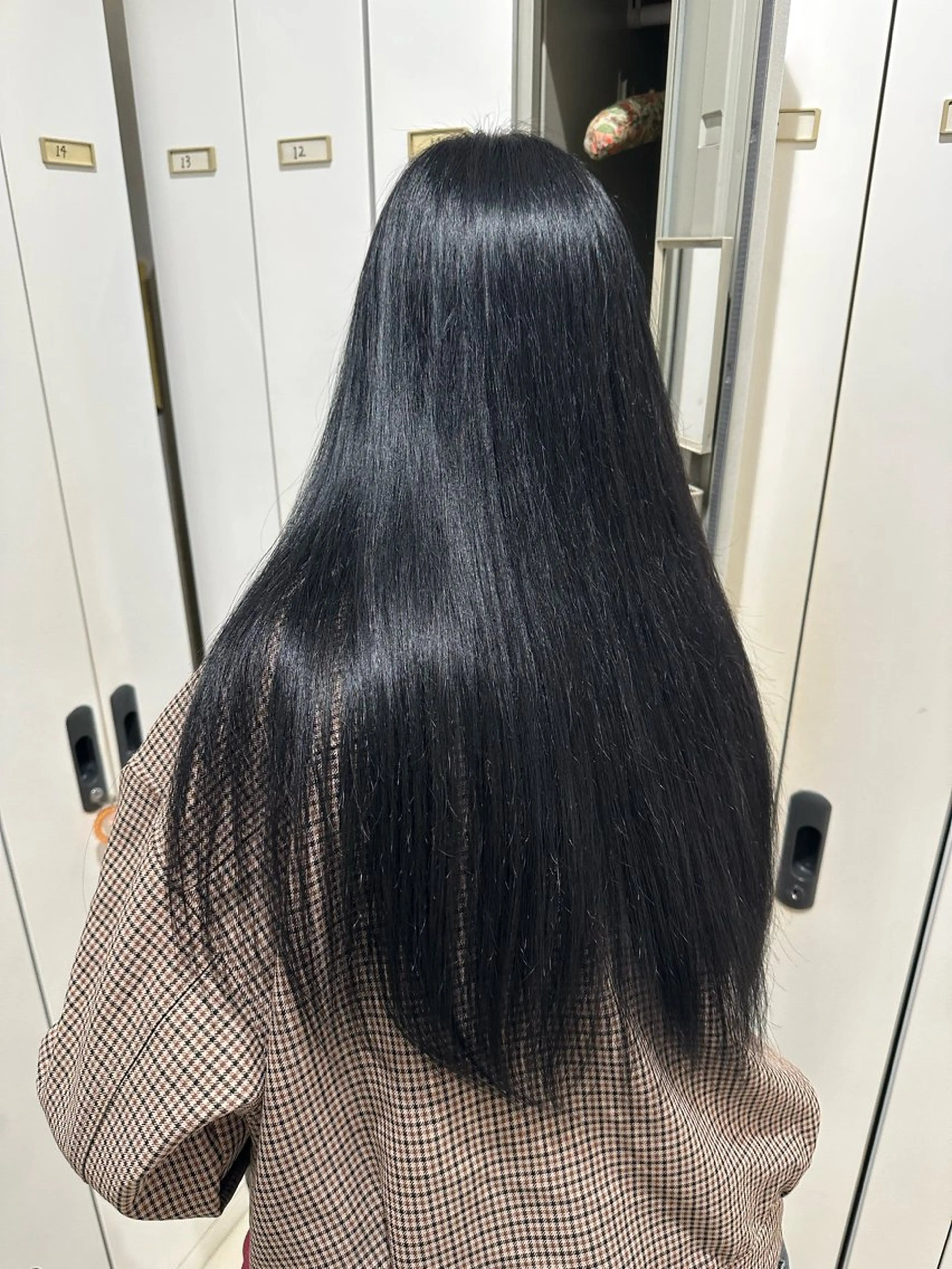 ロング カラー パーマ 黒髪 ロング 縮毛矯正 カット 縮毛矯正 艶カラー/縮毛矯正/ ブリーチカラー/みなのヘアスタイル