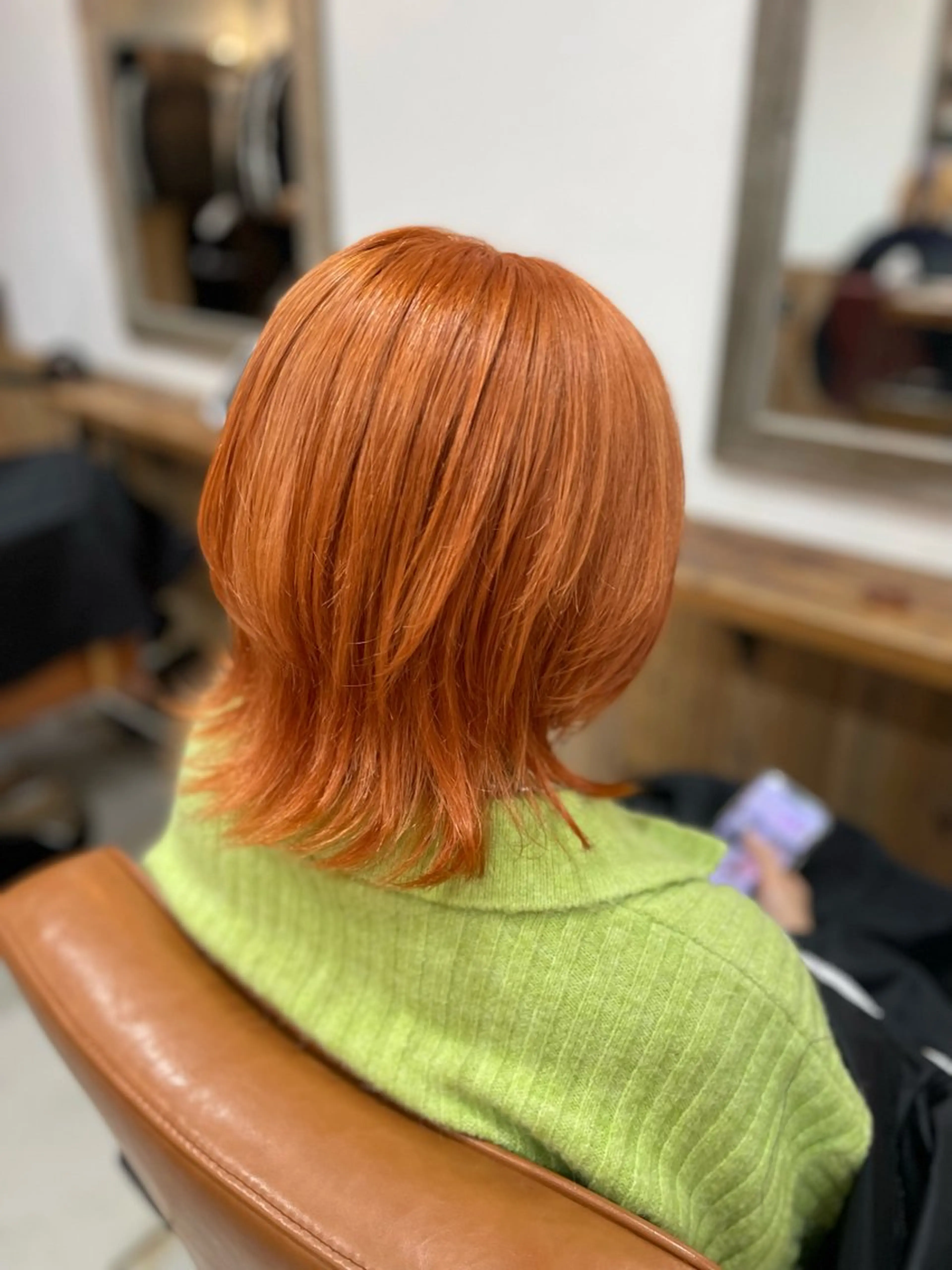 ミディアム カラー ブリーチ オレンジ ヘアカラー Kana .のヘアスタイル