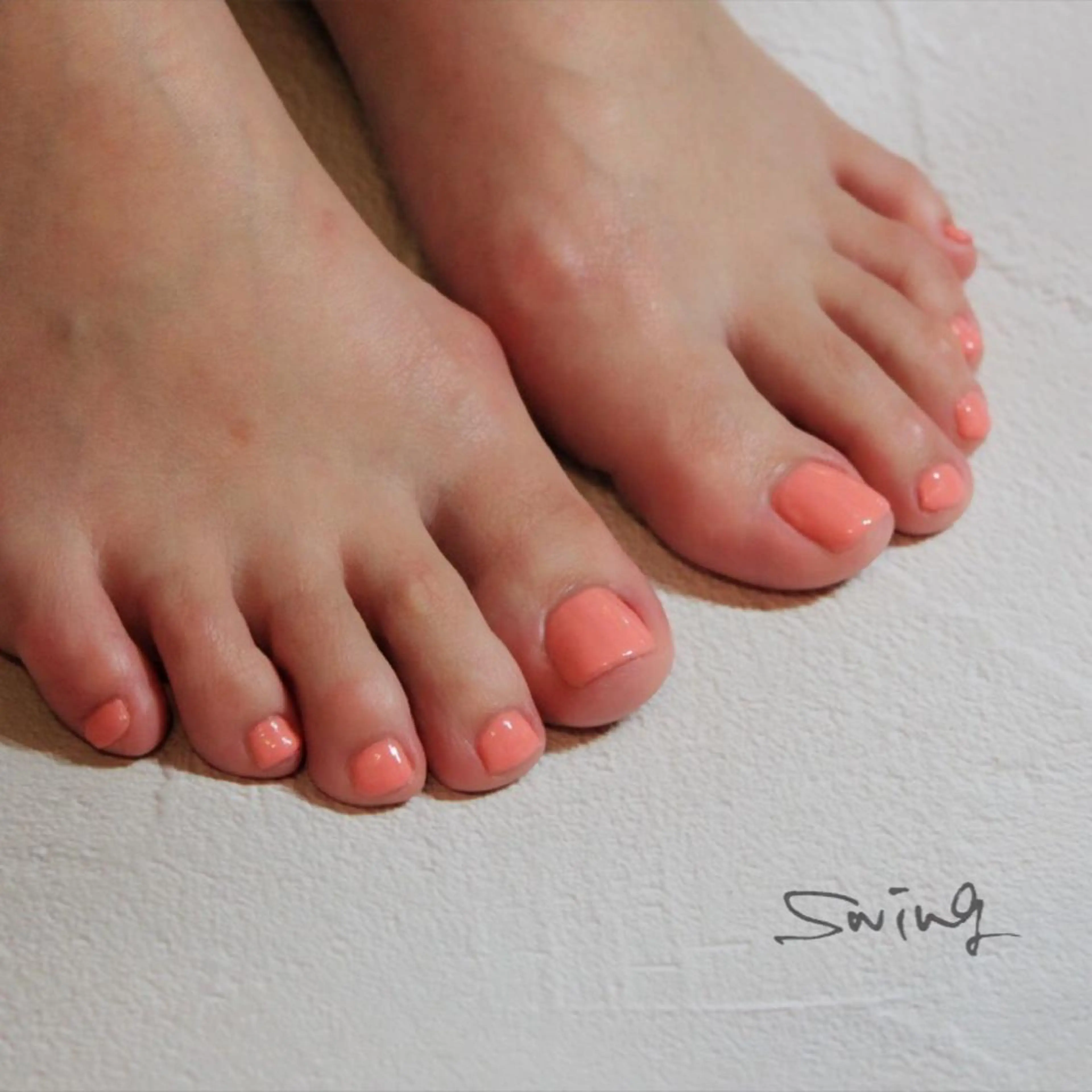 ネイル フットネイル ワンカラーネイル ピンク フットネイル SWING Nail Salon所属・Yoshida Takakoのネイルデザイン