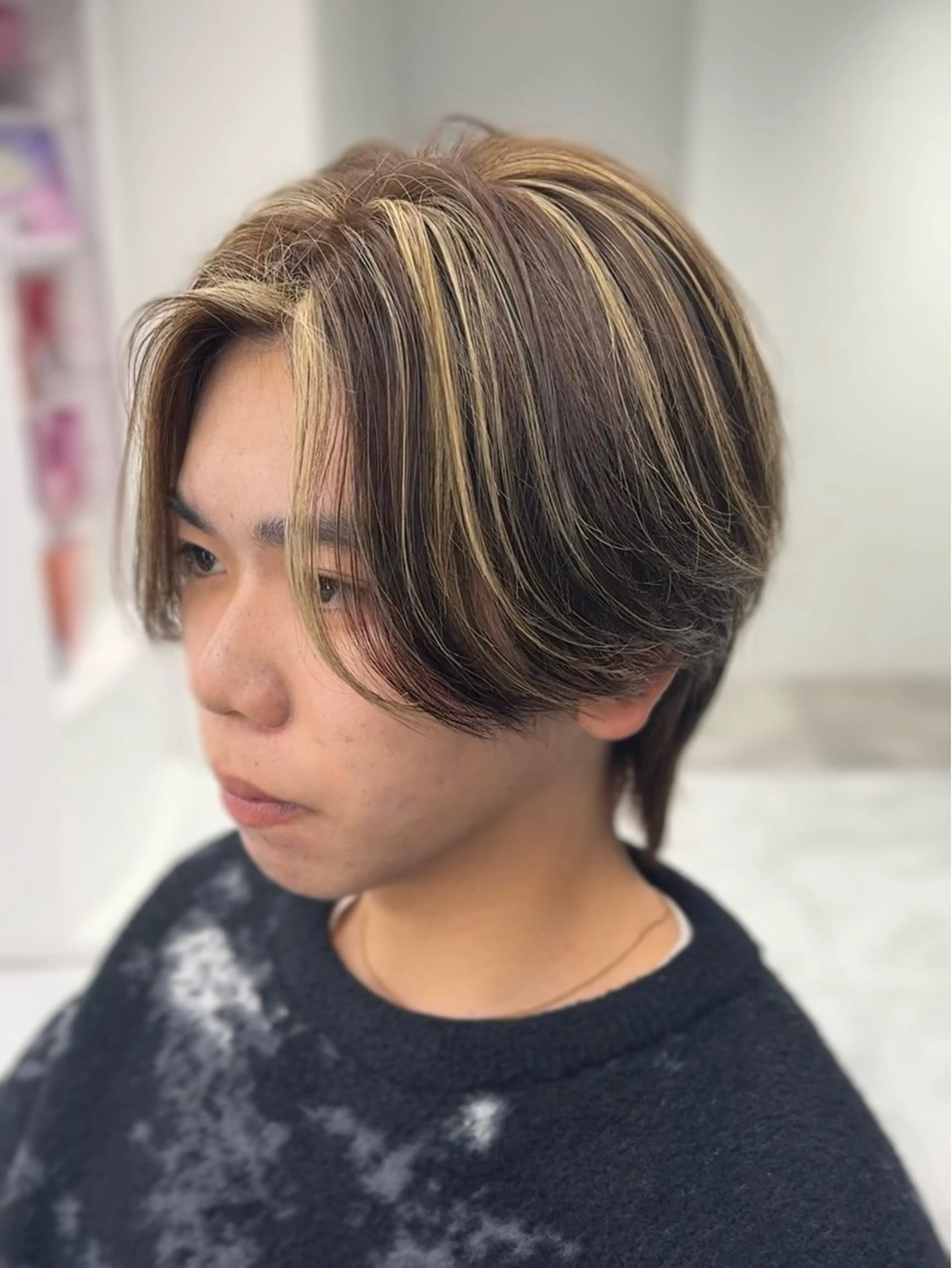 カラー メンズ カット ヘアカラー メンズ/メッシュ ‪‪/セット/aoiのヘアスタイル