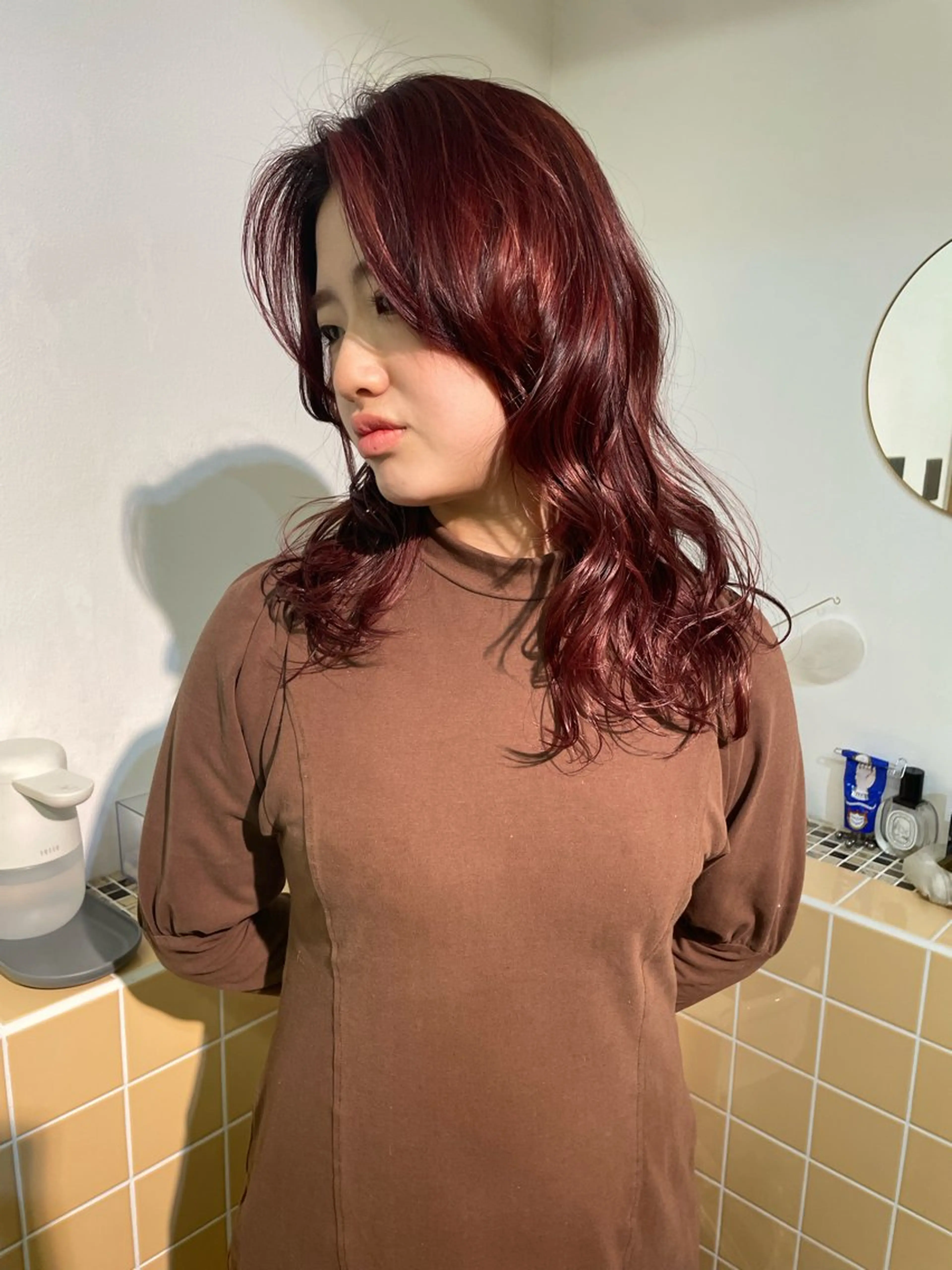 セミロング カラー sakura🌸 レイヤー/韓国ヘアのヘアスタイル