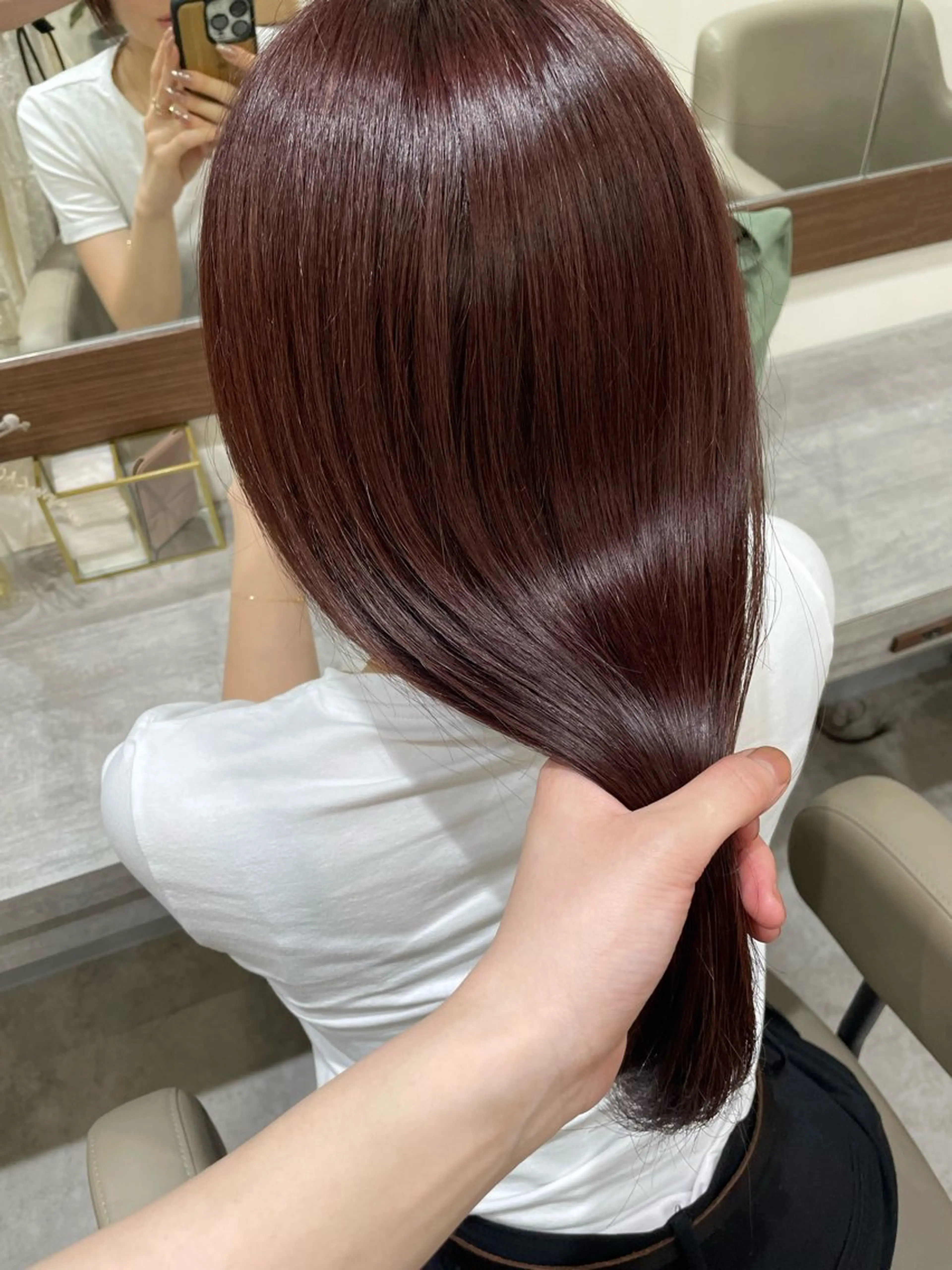 ロング ヘアカラー 韓国風パーマ/ヘア セット/店長みづきのヘアスタイル