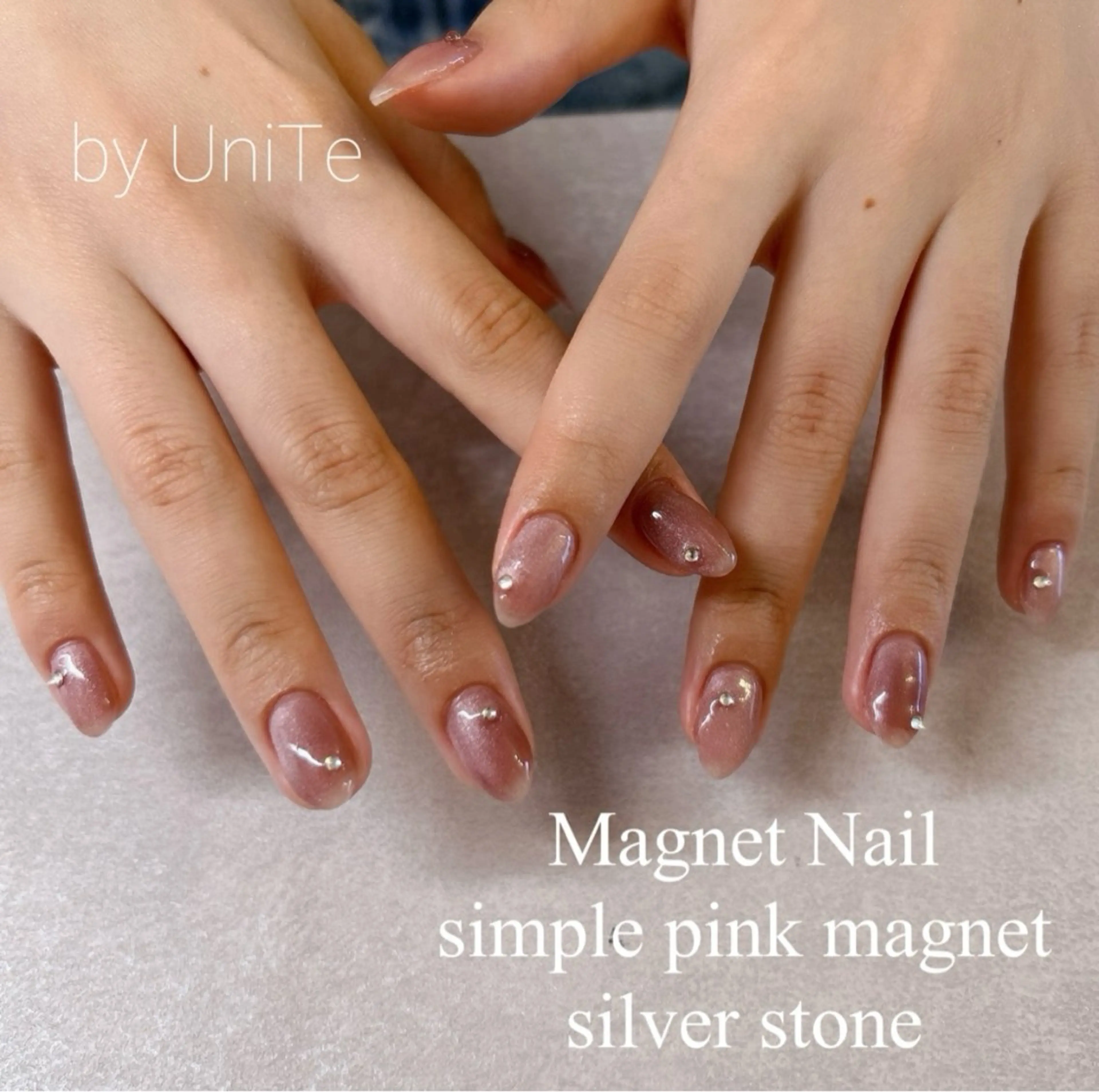 ネイル 韓国ネイル マグネットネイル ピンク シンプルネイル momoka_nails所属・Momo Nailsのネイルデザイン