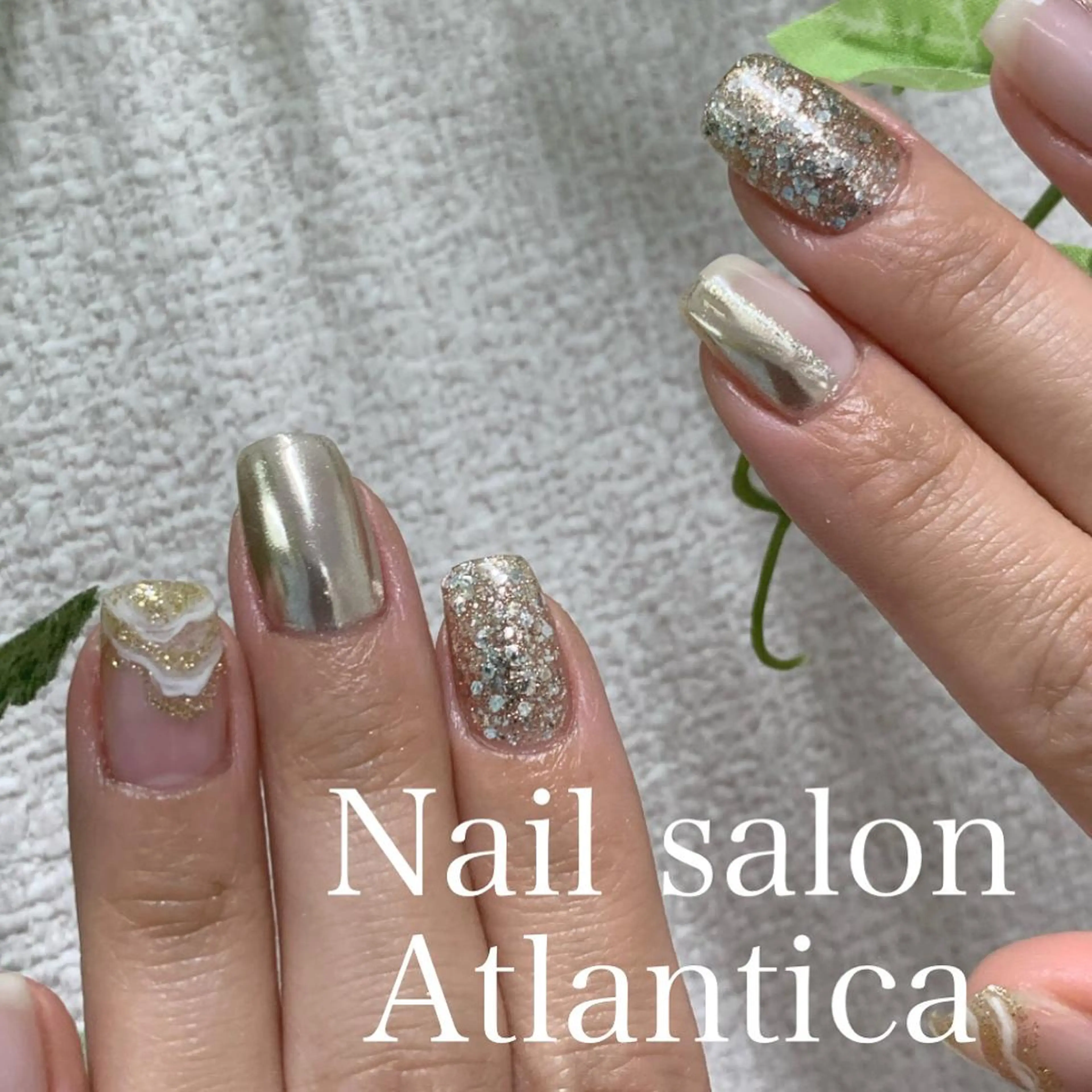 ネイル ミラーネイル ニュアンスネイル ハンドネイル Nail salon Atlantica所属・Nail salon ✩ ｱﾄﾗﾝﾃｨｶのネイルデザイン