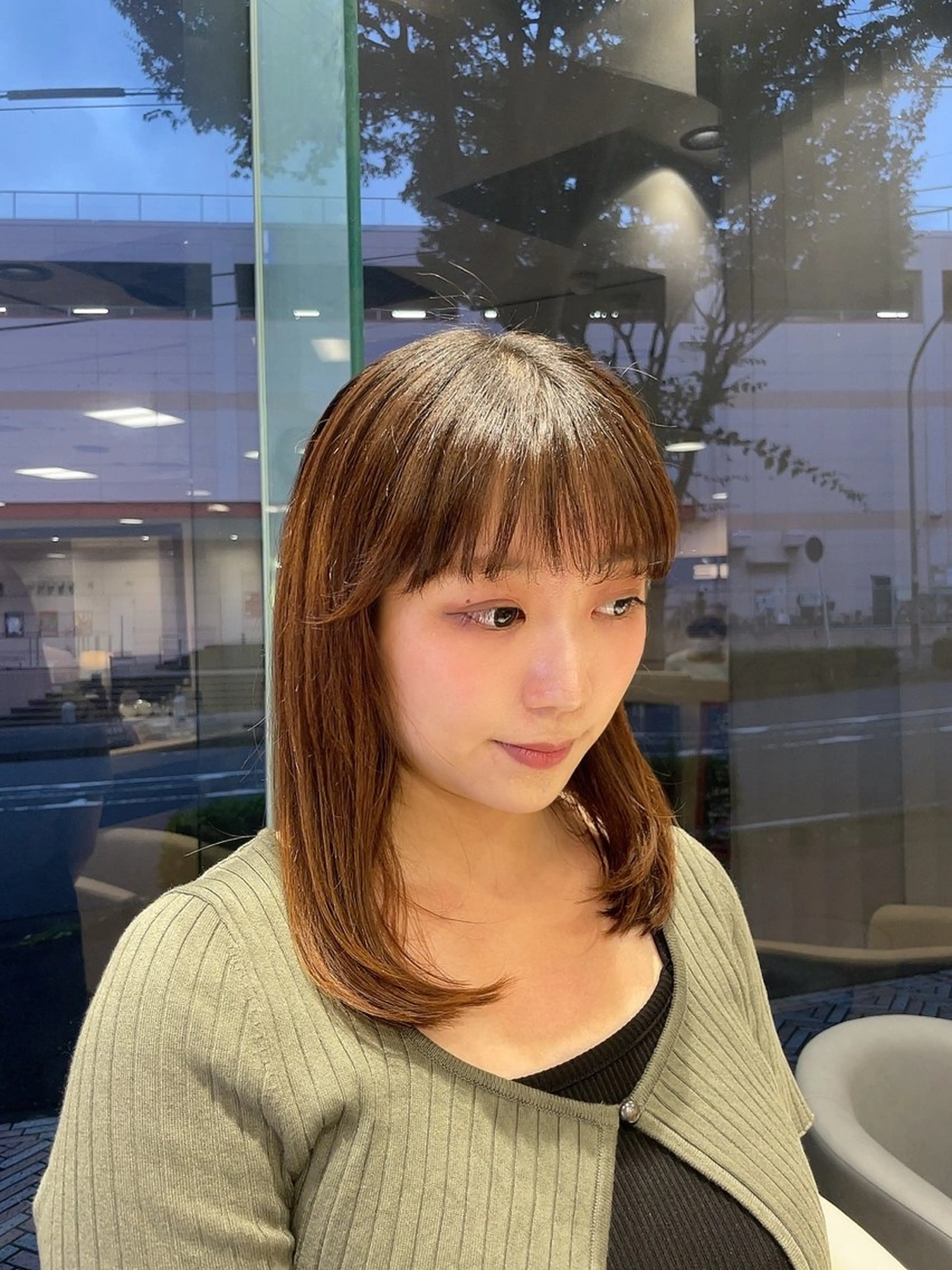 ミディアム パーマ ミディアムパーマ ヘアカラー パーマ クロスパーマ/うる艶 カラー/Kurumiのヘアスタイル