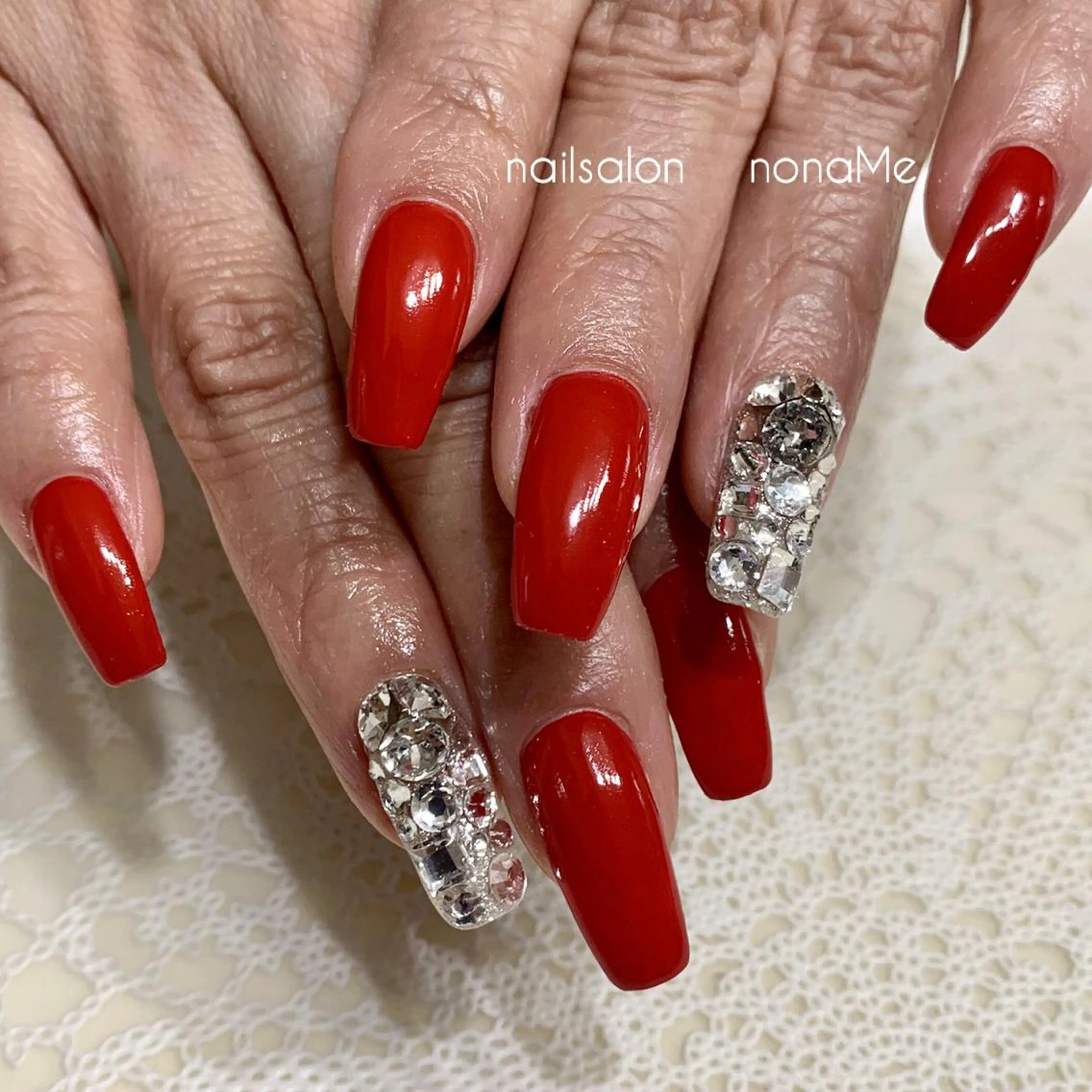 ネイル 赤色 nonaMe 森のネイルデザイン