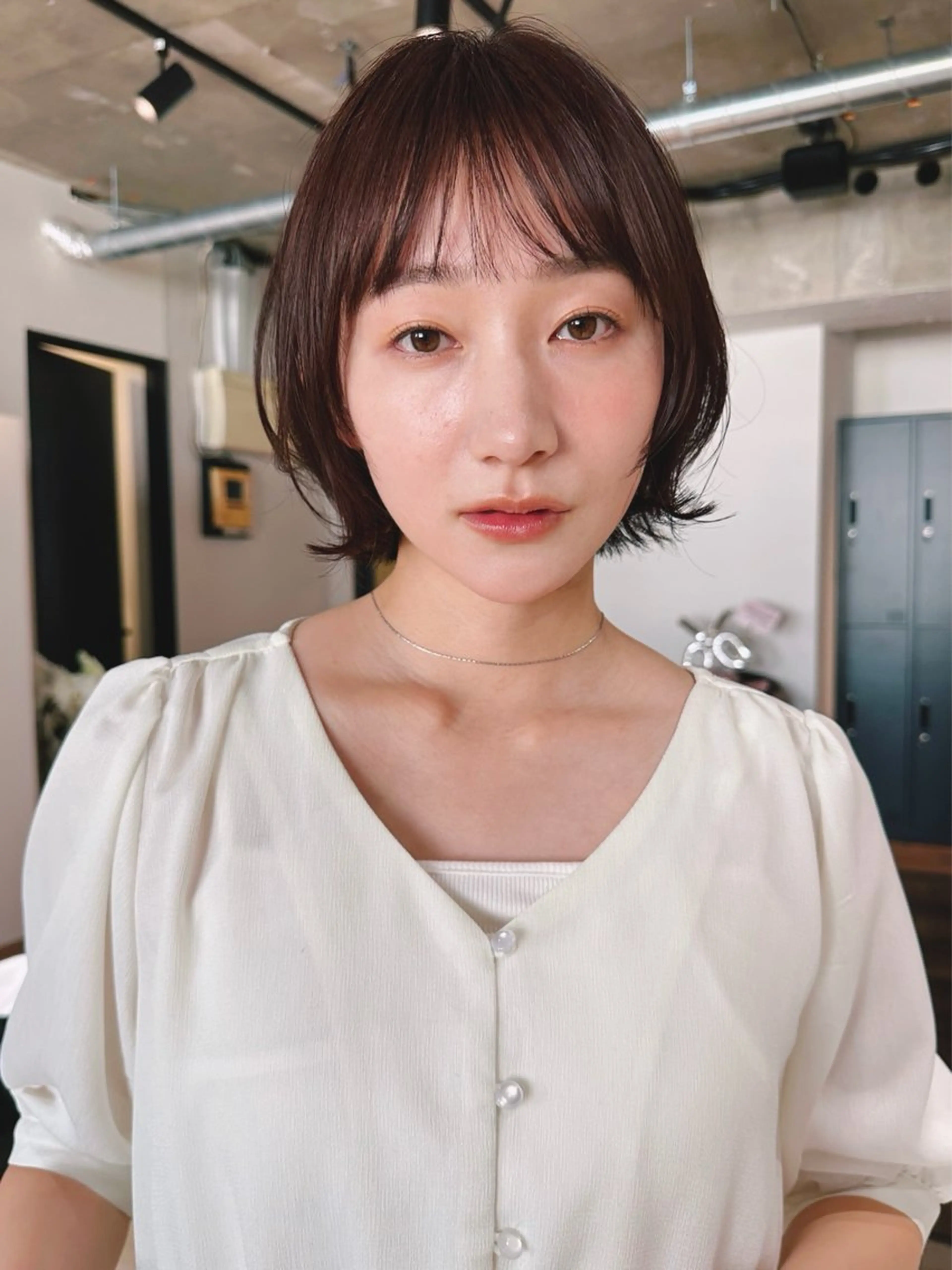 ショート カラー パーマ 🫧小顔×似合わせ× 透明感カラー🫧のヘアスタイル