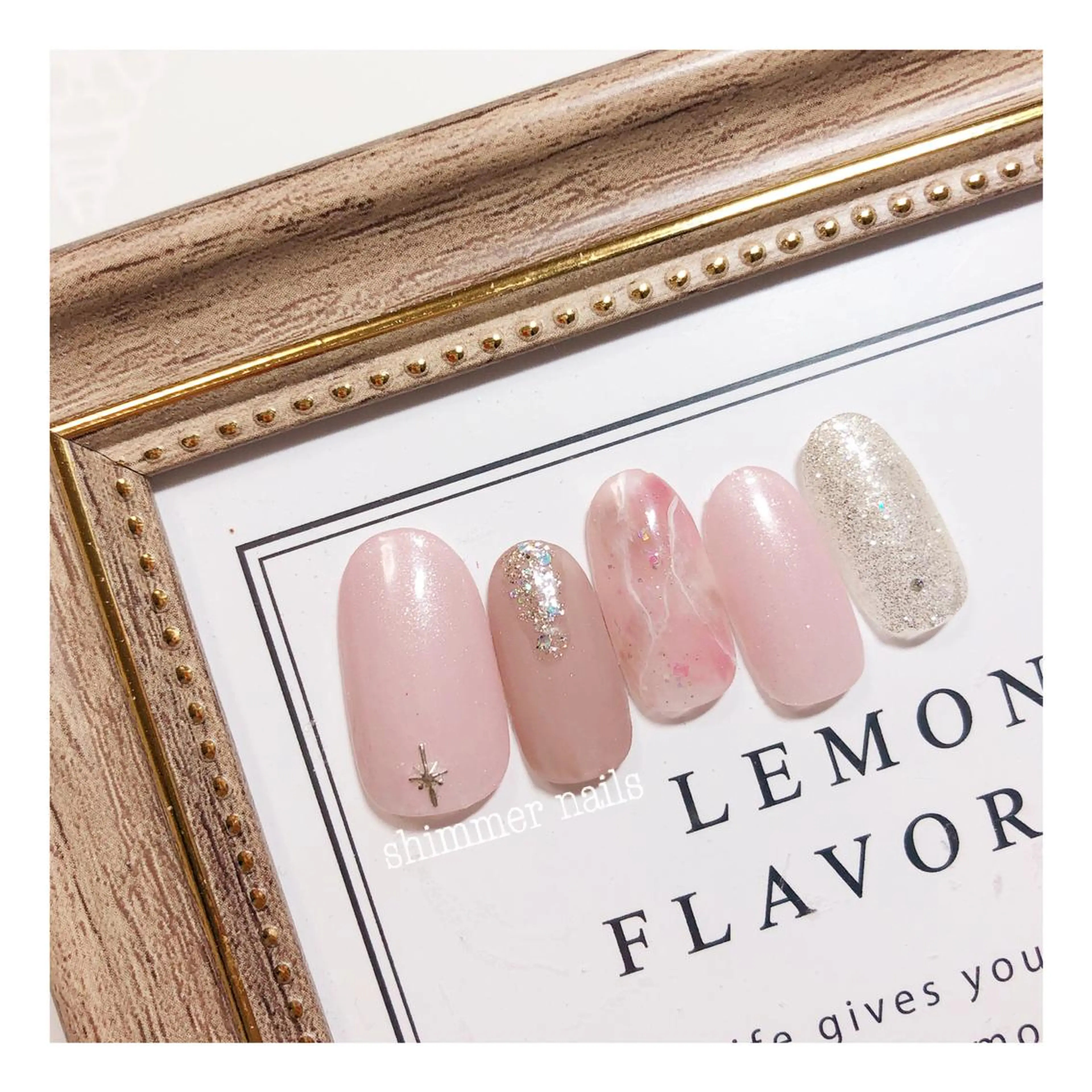 ネイル ラメ(グリッター) 大理石ネイル(マーブル) マットネイル フットネイル shimmer nailsのネイルデザイン