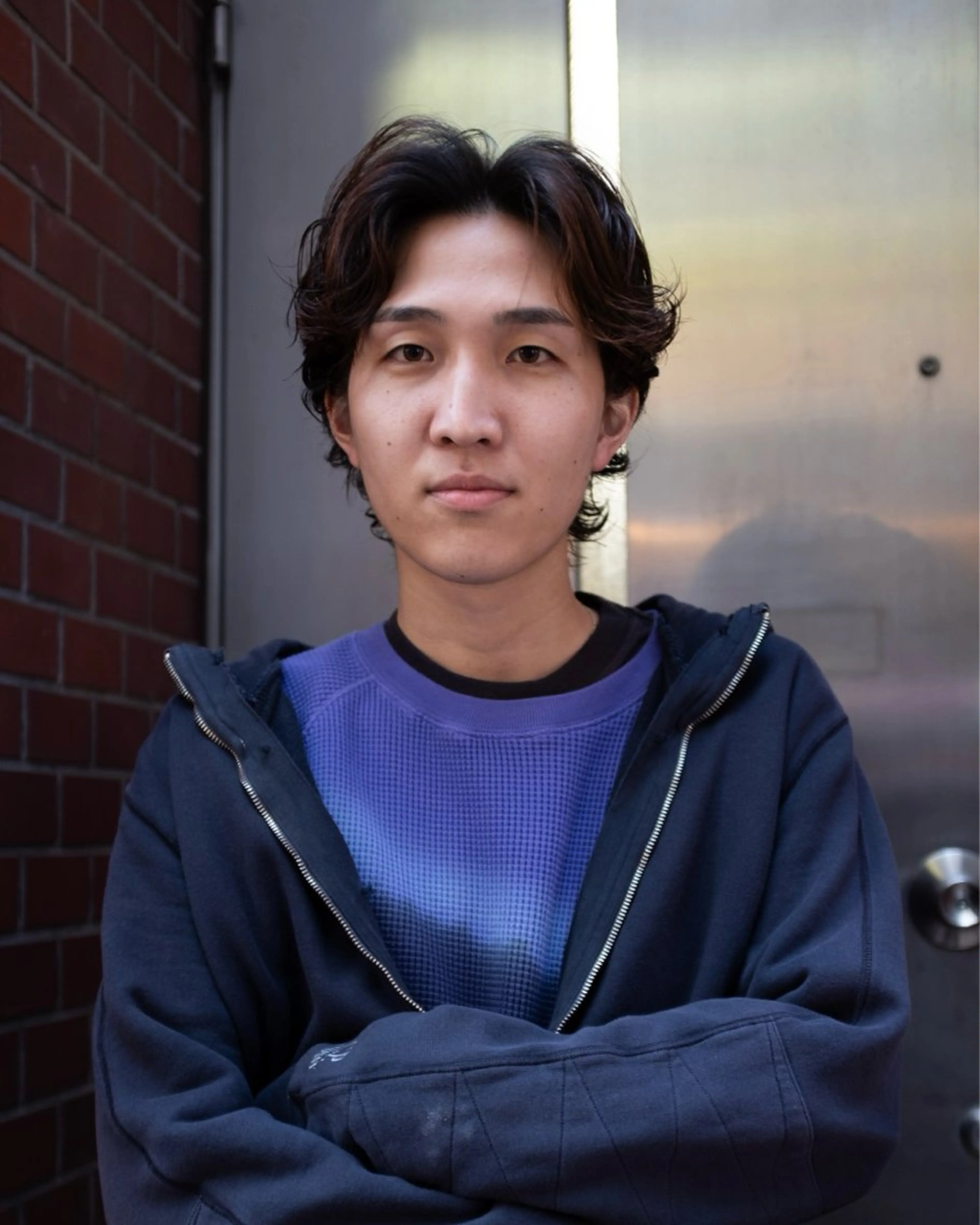 ミディアム パーマ メンズ カット パーマ メンズスタイリスト リュウジのヘアスタイル