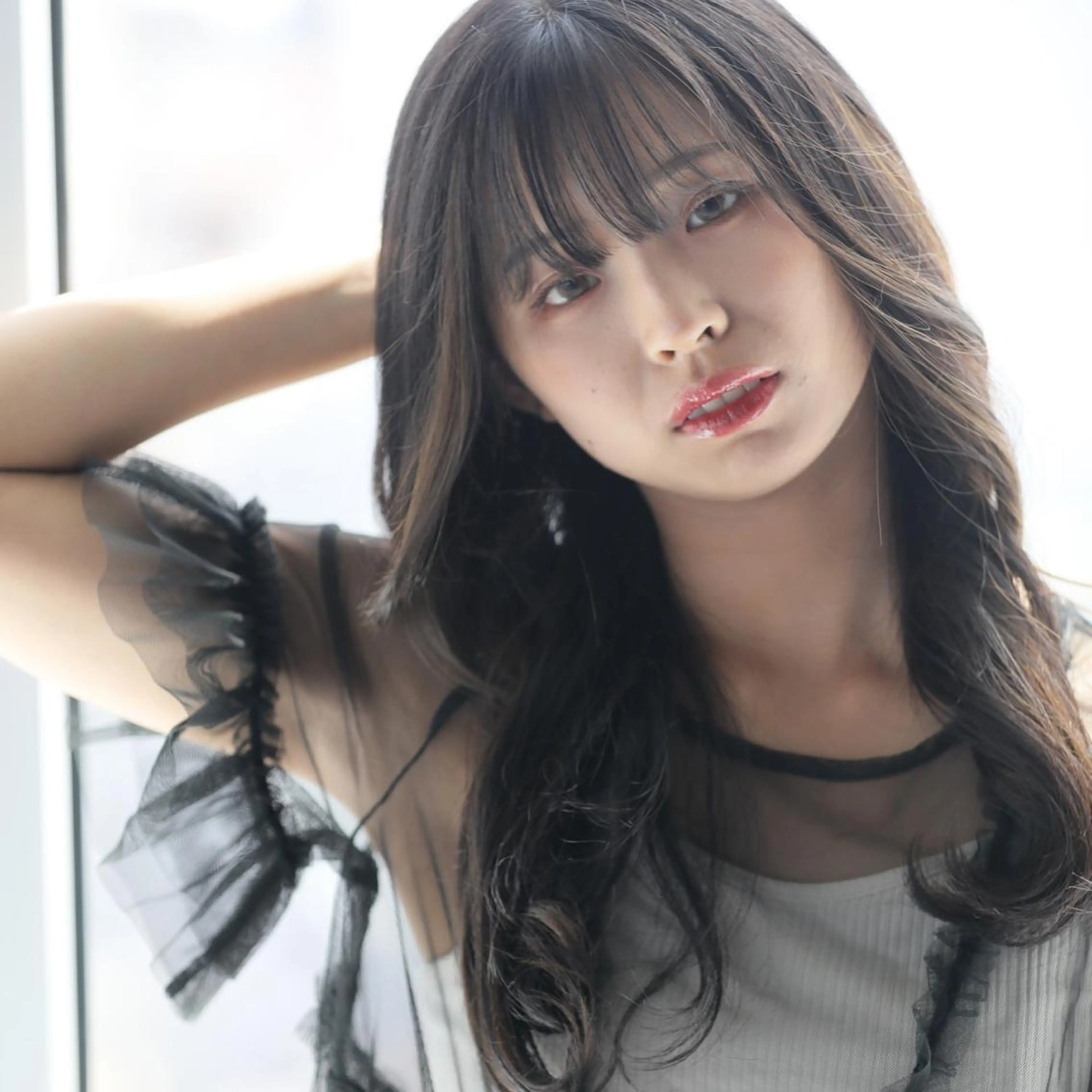 セミロング 透明感カラー 板橋　島村美咲のヘアスタイル