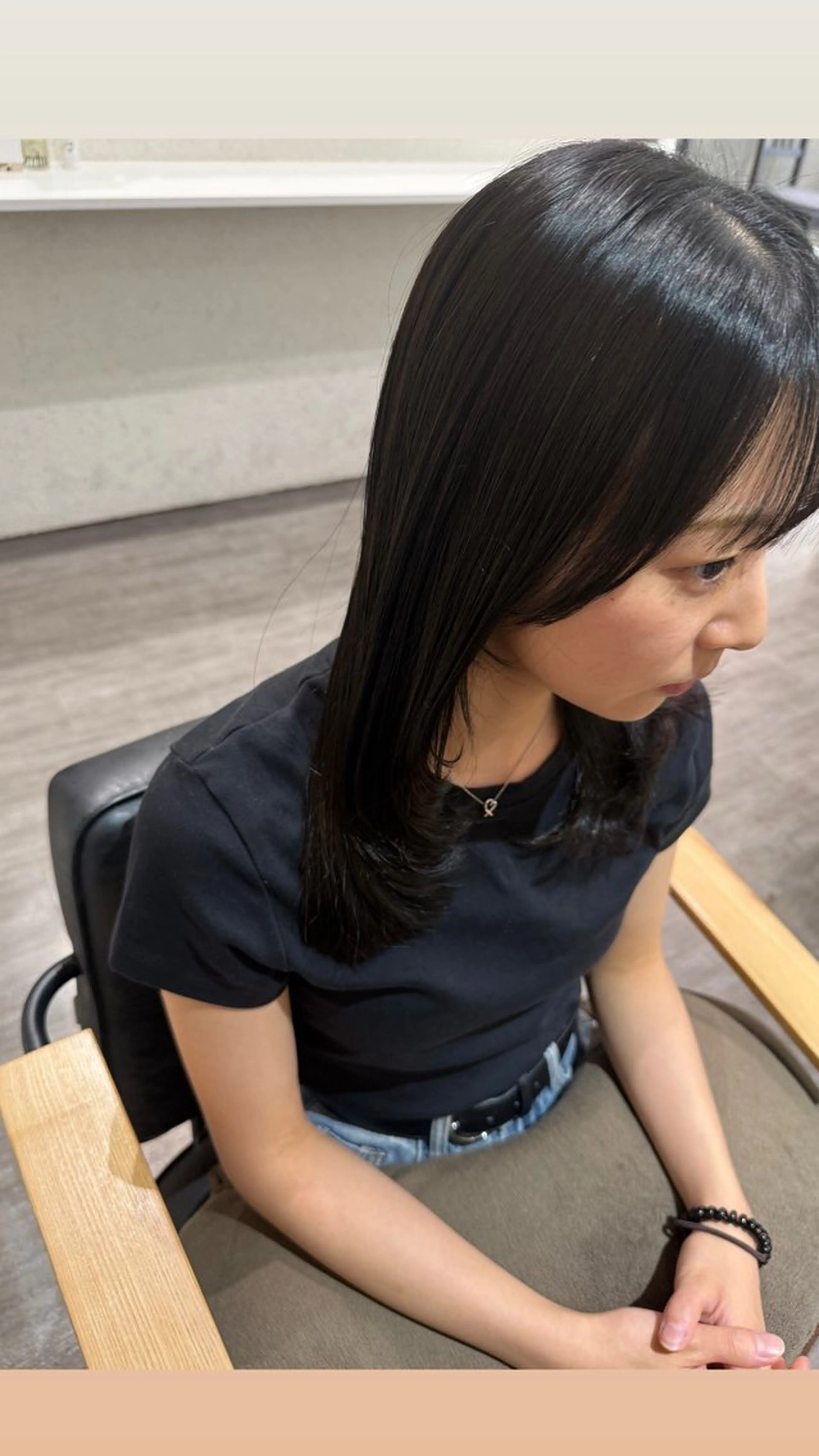 ミディアム カラー ブラウンカラー ダークブラウン レイヤーカット ワンホンレイヤー カット ヘアカラー トリートメント 艶髪レイヤー上田 紗也🇰🇷💗のヘアスタイル