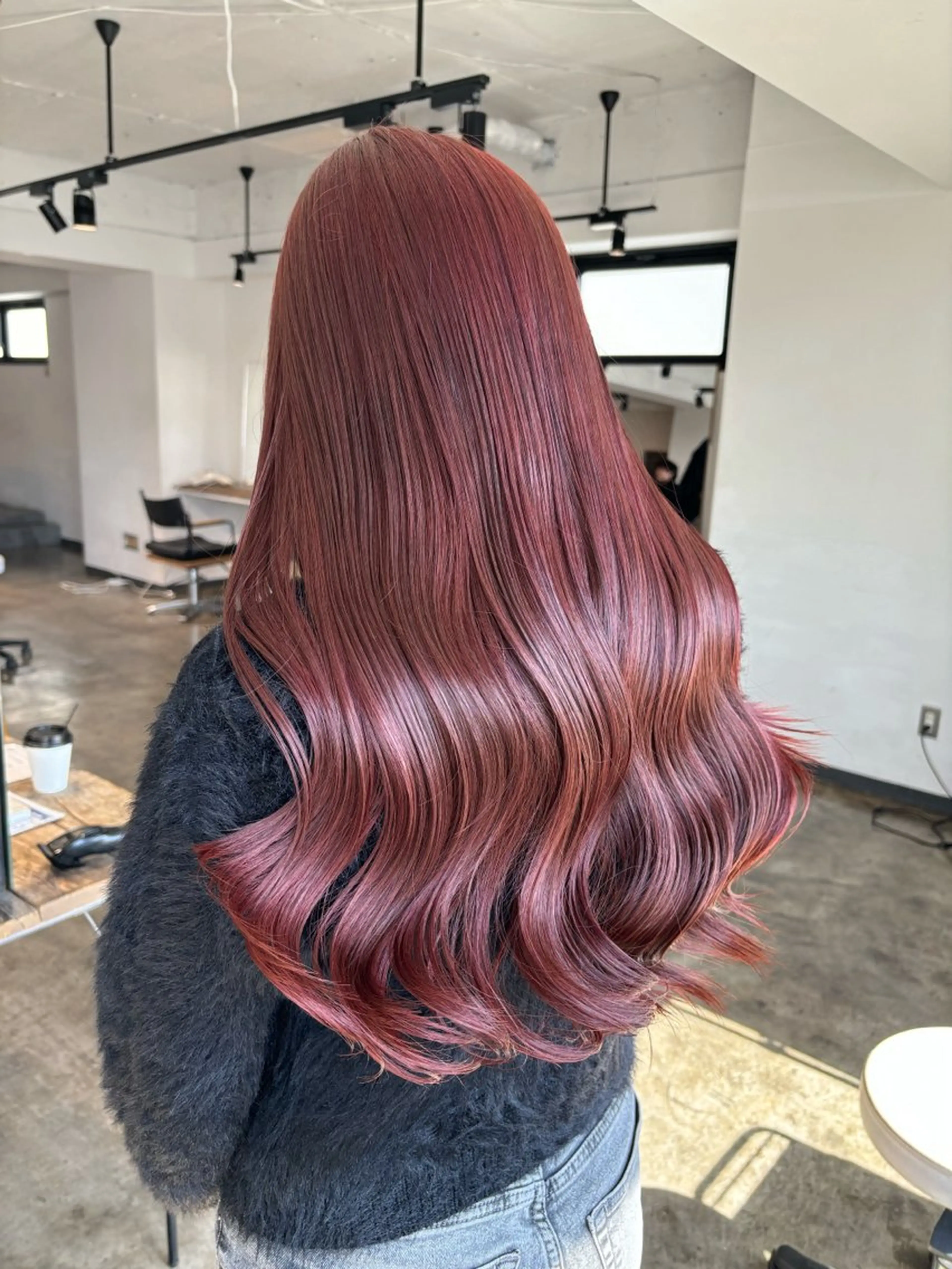 ロング カラー ボルドーカラー ブラウンカラー ピンクカラー レッドカラー 暖色カラー🍒 ケアブリーチ/akiのヘアスタイル