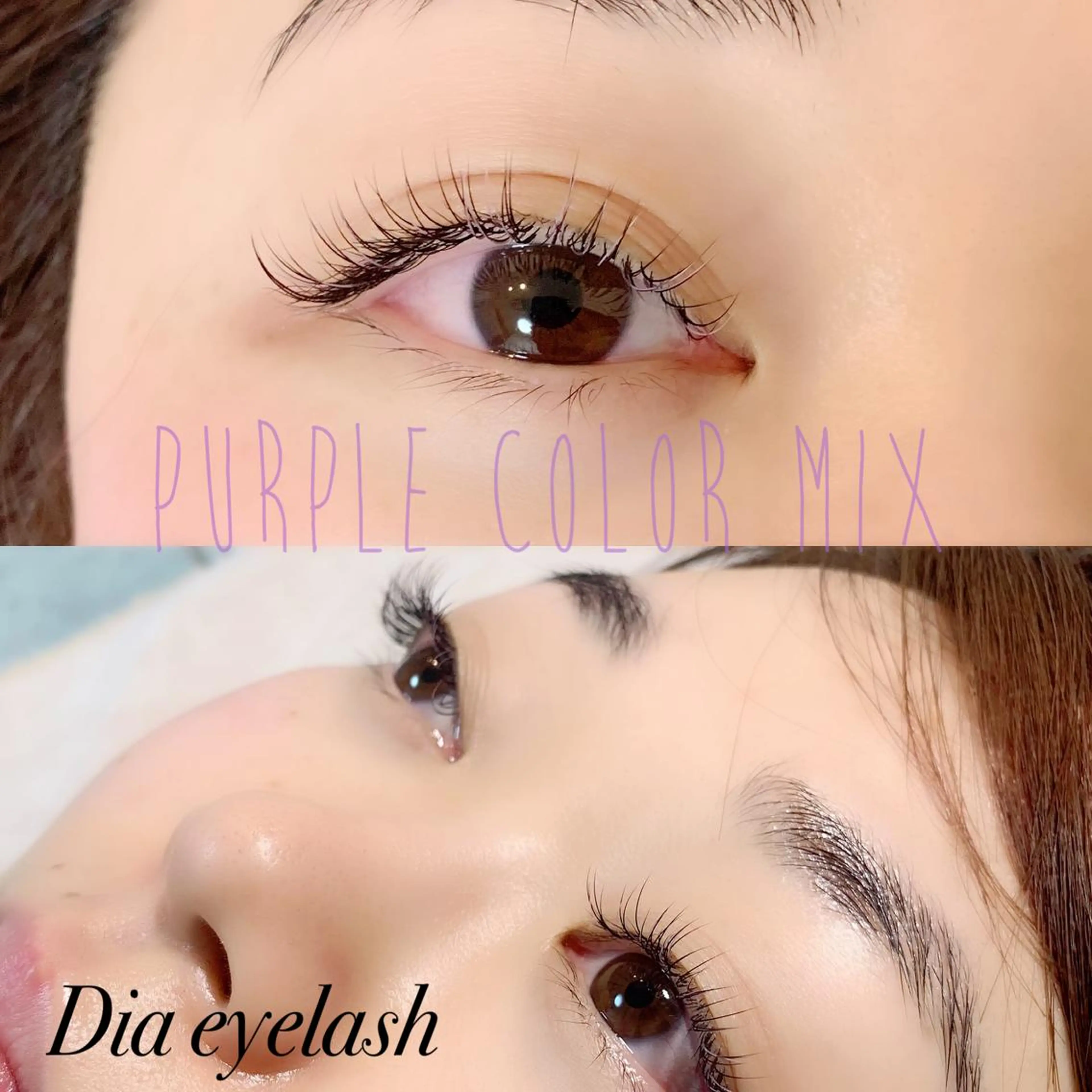 ネイル マツエク・マツパ Cカール ナチュラル パステルネイル パープル マツエク nashira -ナシラ- 恵比寿のマツエク・マツパデザイン