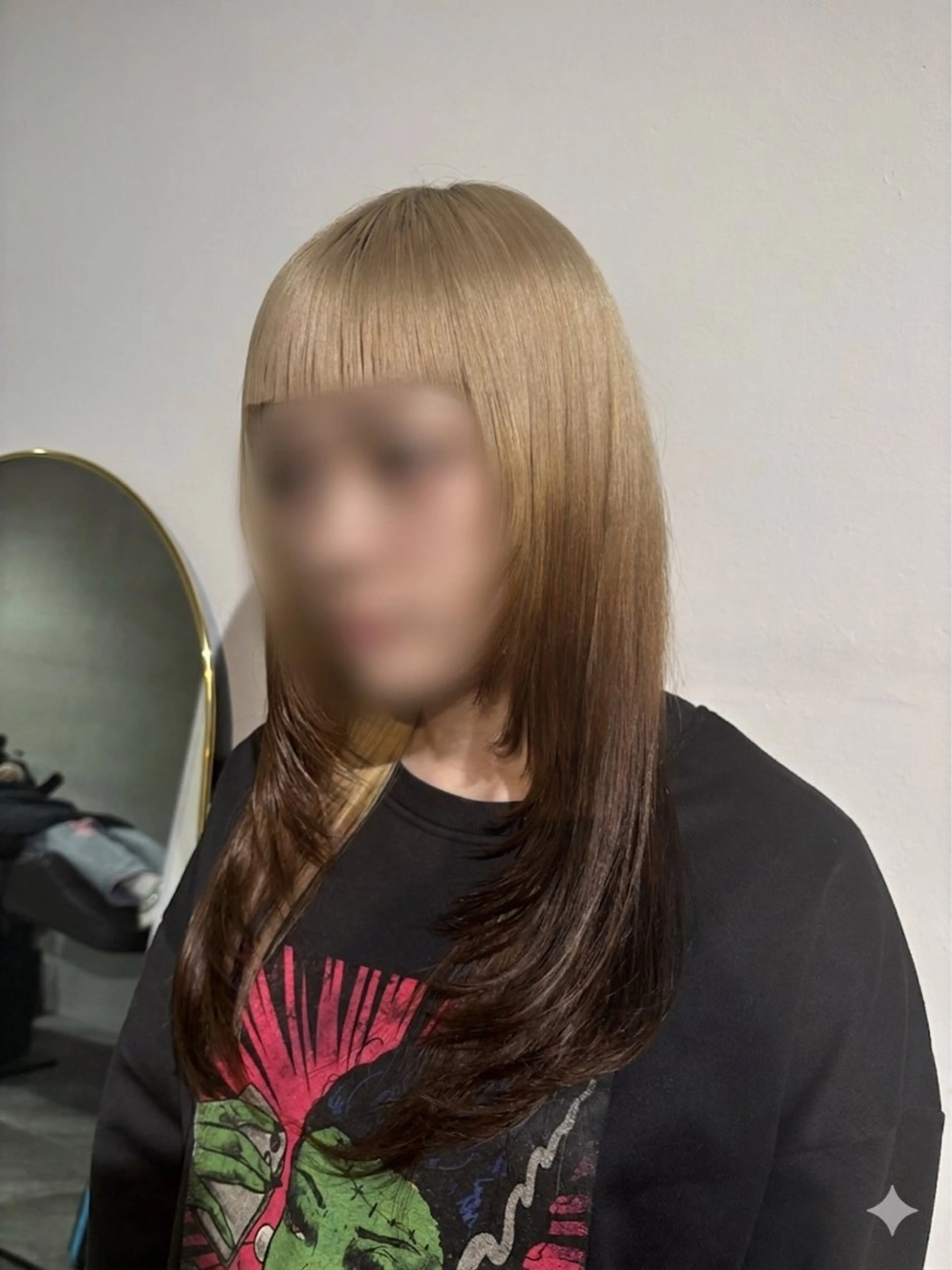 ロング ハイレイヤー レイヤーカット カット ヘアカラー のどか 髪質改善/ボブモデルのヘアスタイル