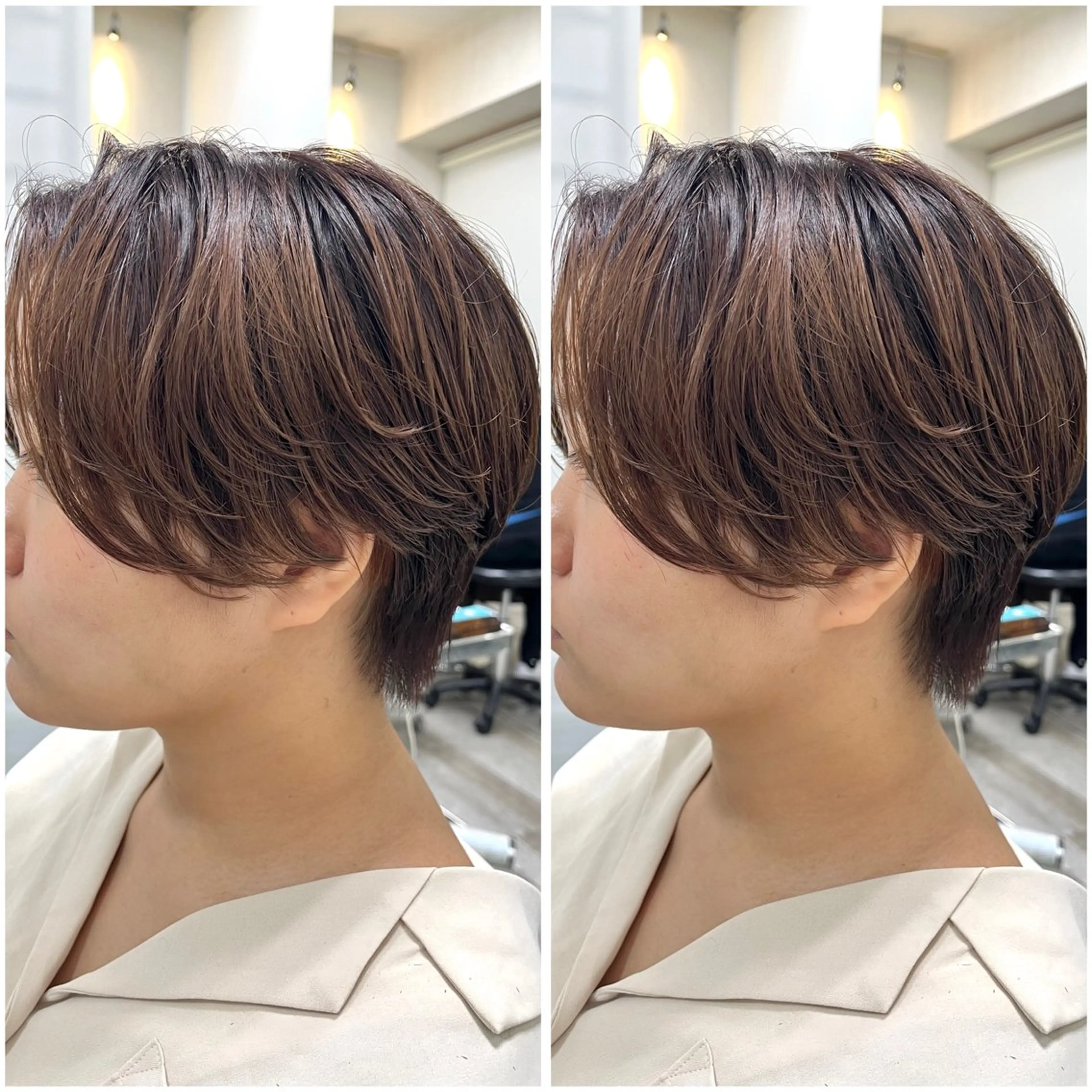 ショート ハンサムショート ショートヘア 【北千住】🌈韓国風 レイヤー✨小顔カットのヘアスタイル