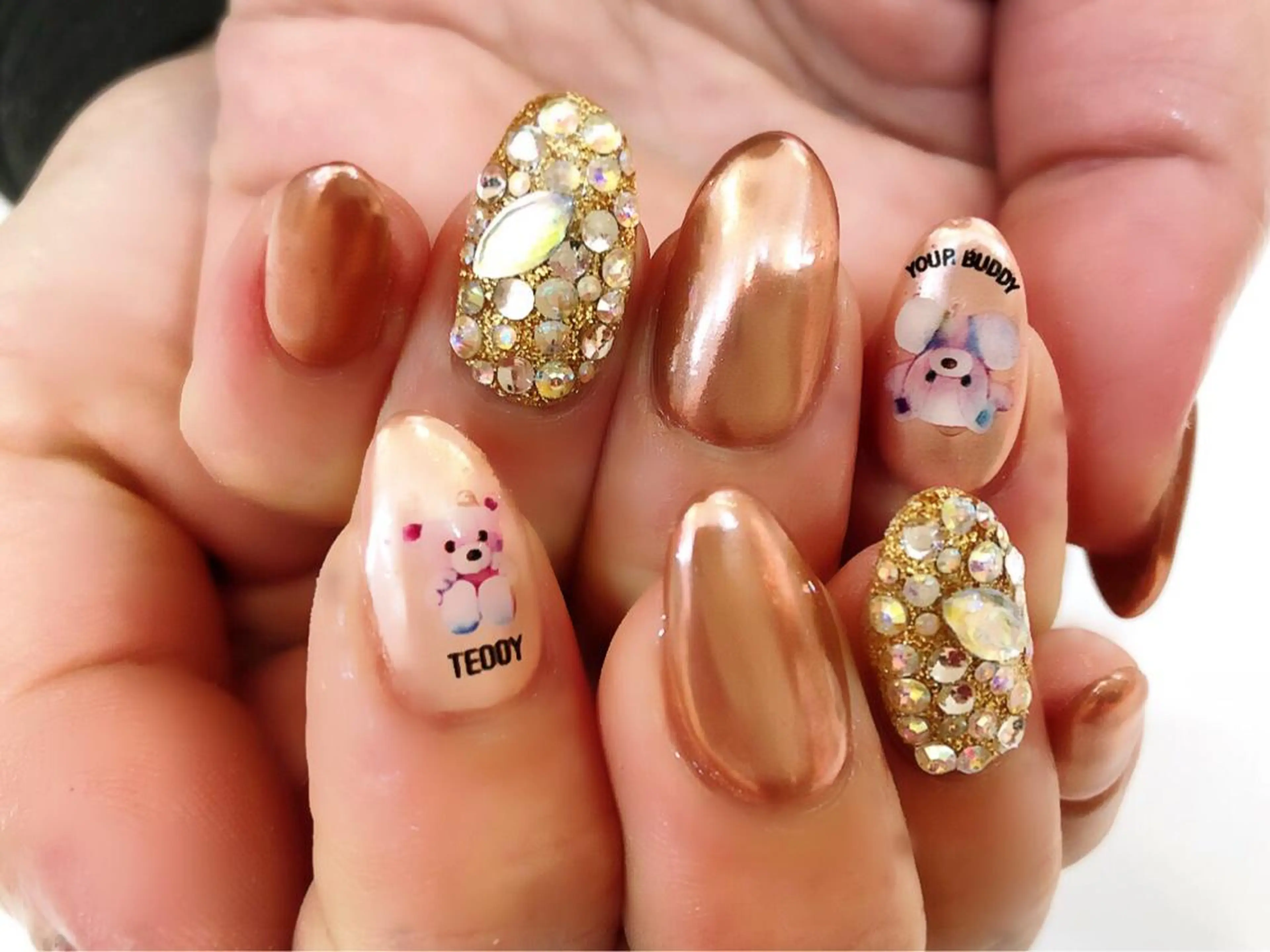 ショート ネイル シールエクステ エクステ 長さ出し 冬ネイル NAILSGOGO shibuyaのネイルデザイン