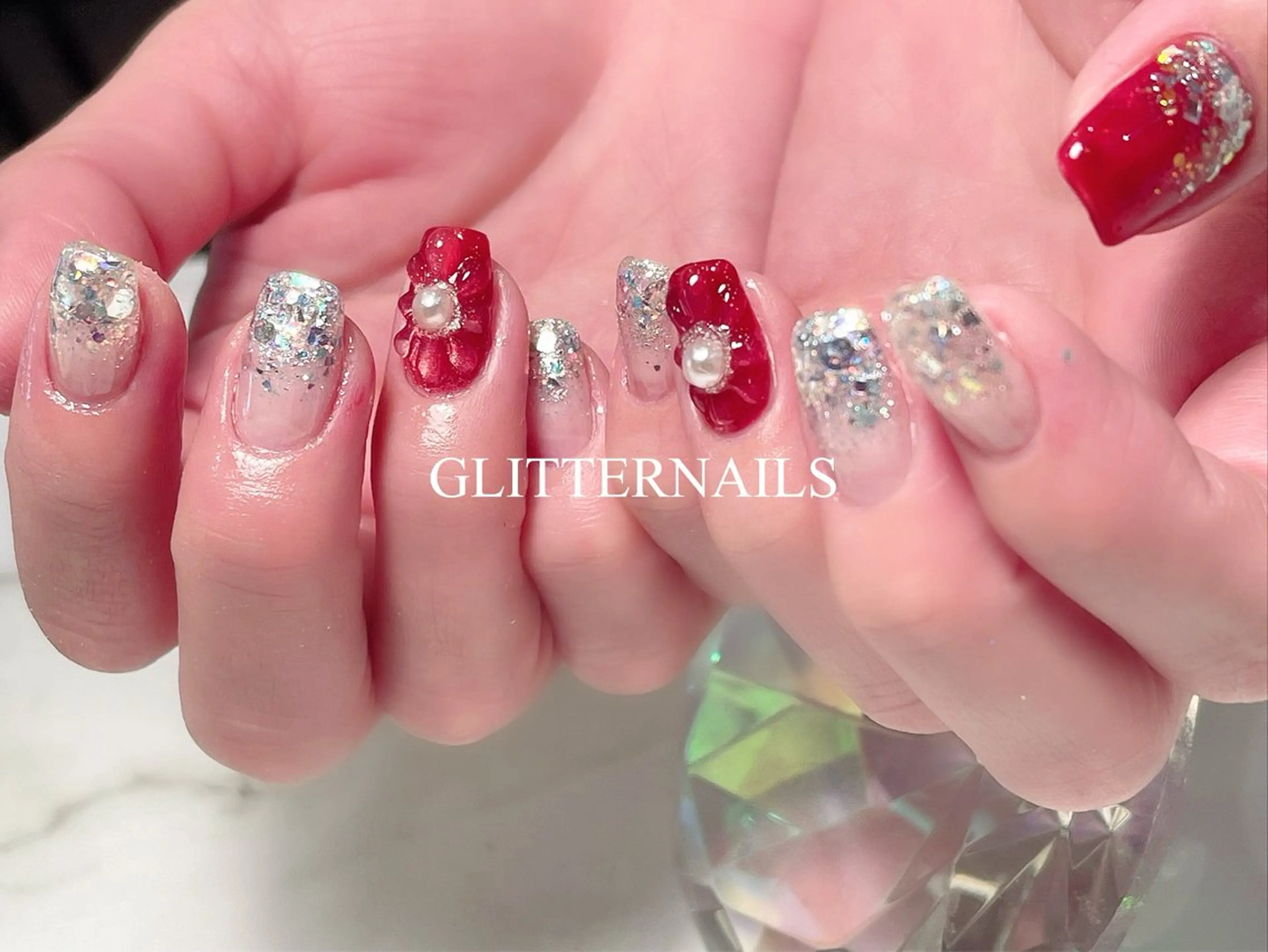 ネイル ハンドネイル GLITTER NAILS高速長田のマツエク・マツパデザイン