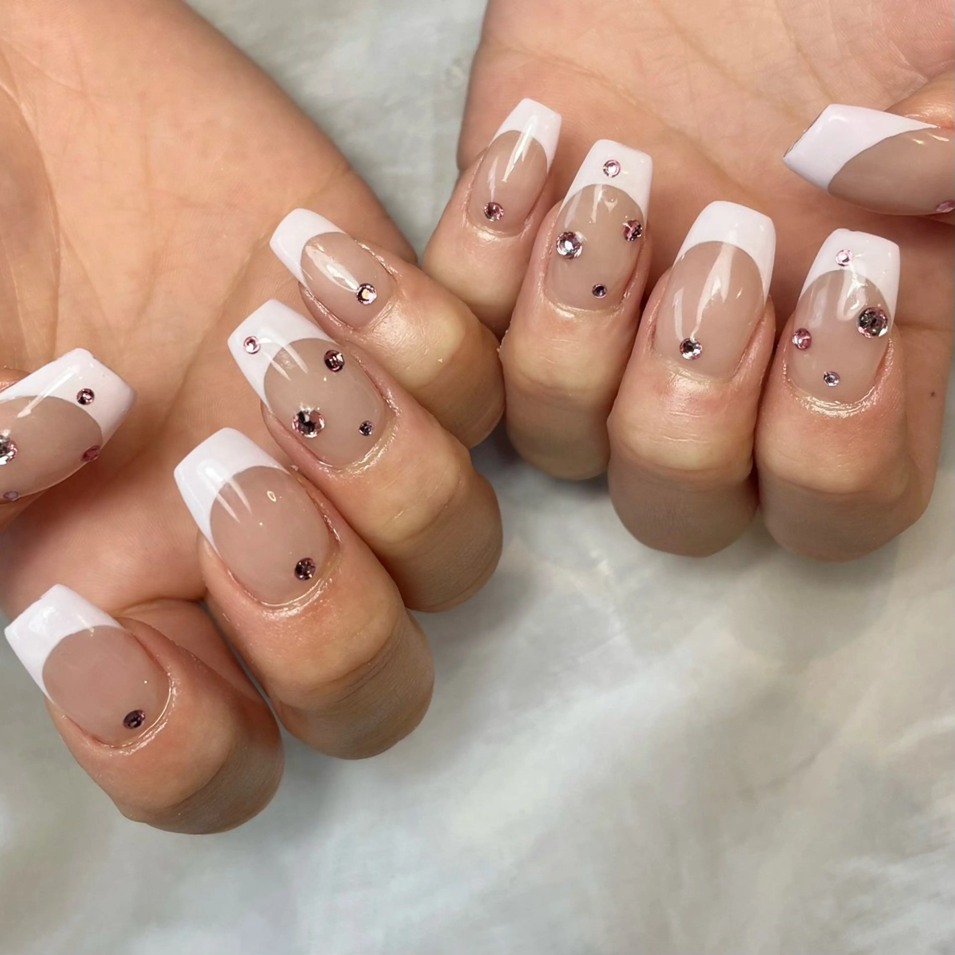 ネイル フレンチネイル 持ち込み ピンク ハンドネイル Reflection marikoのネイルデザイン