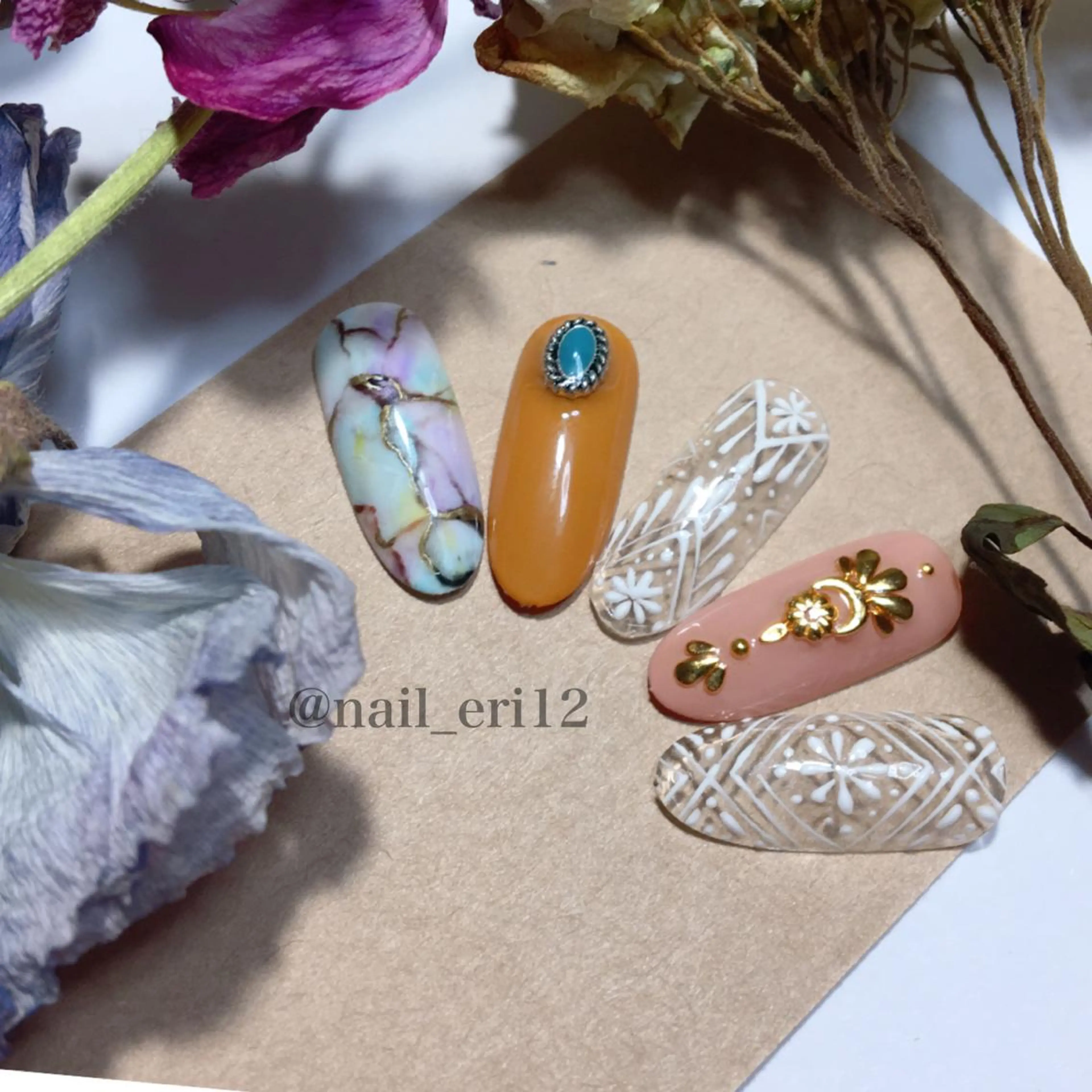 ミディアム ネイル nail salon &e eriのネイルデザイン