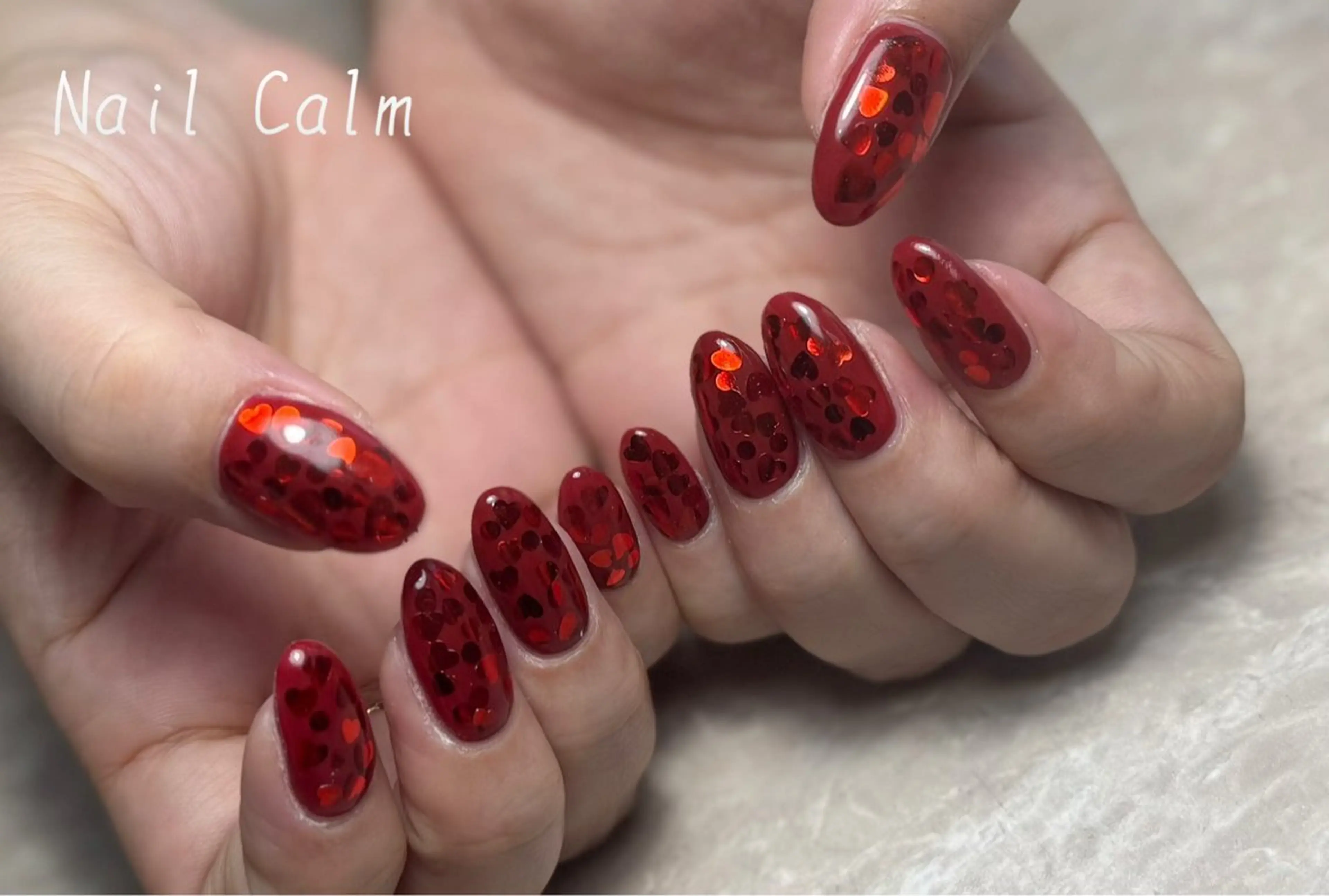 ネイル ハート ハンドネイル Nail Calm所属・プライベートサロン Calmのネイルデザイン
