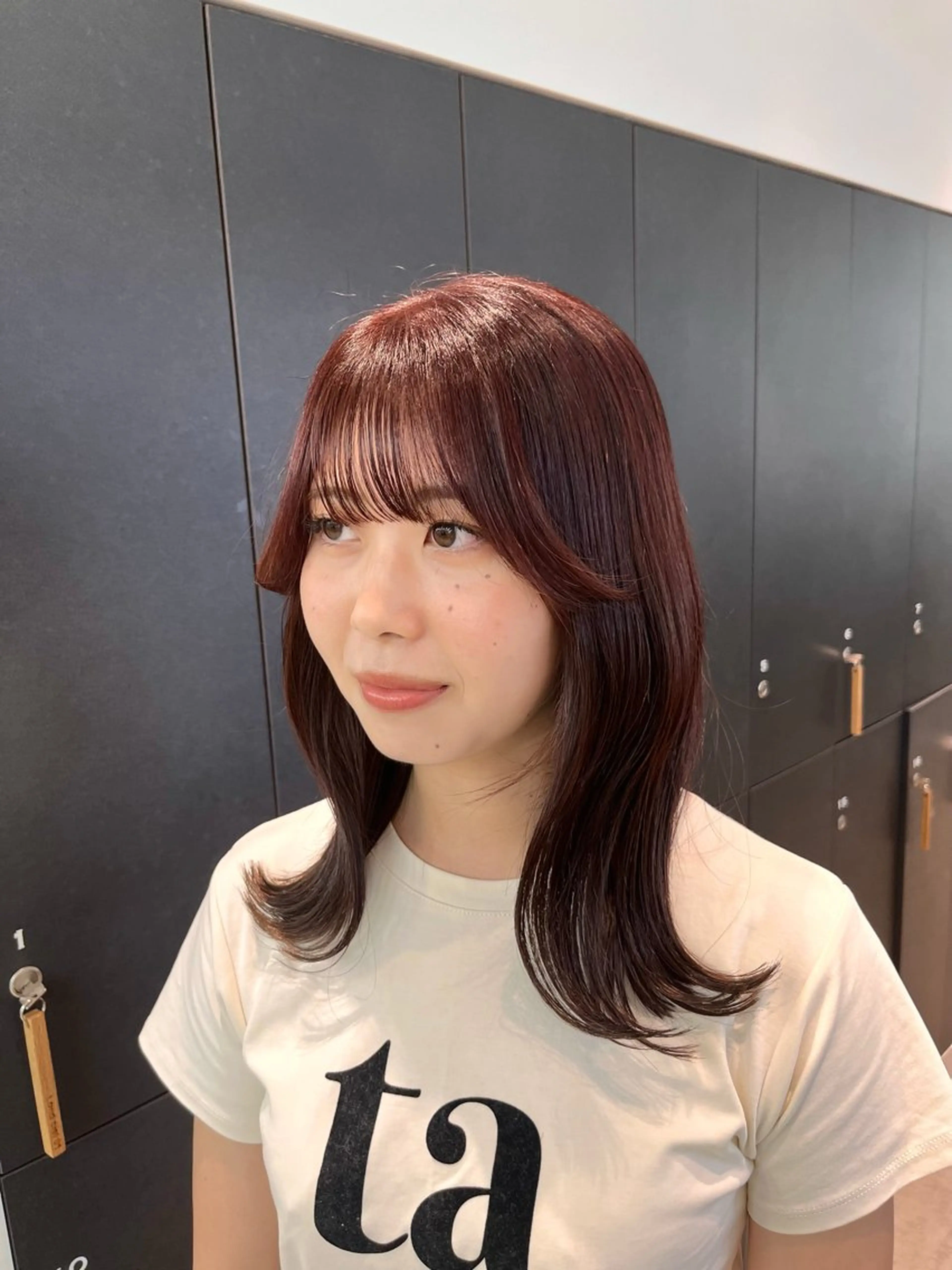 ミディアム カラー レッドカラー ♥️ショートボブ/ 似合わせ/美波のヘアスタイル