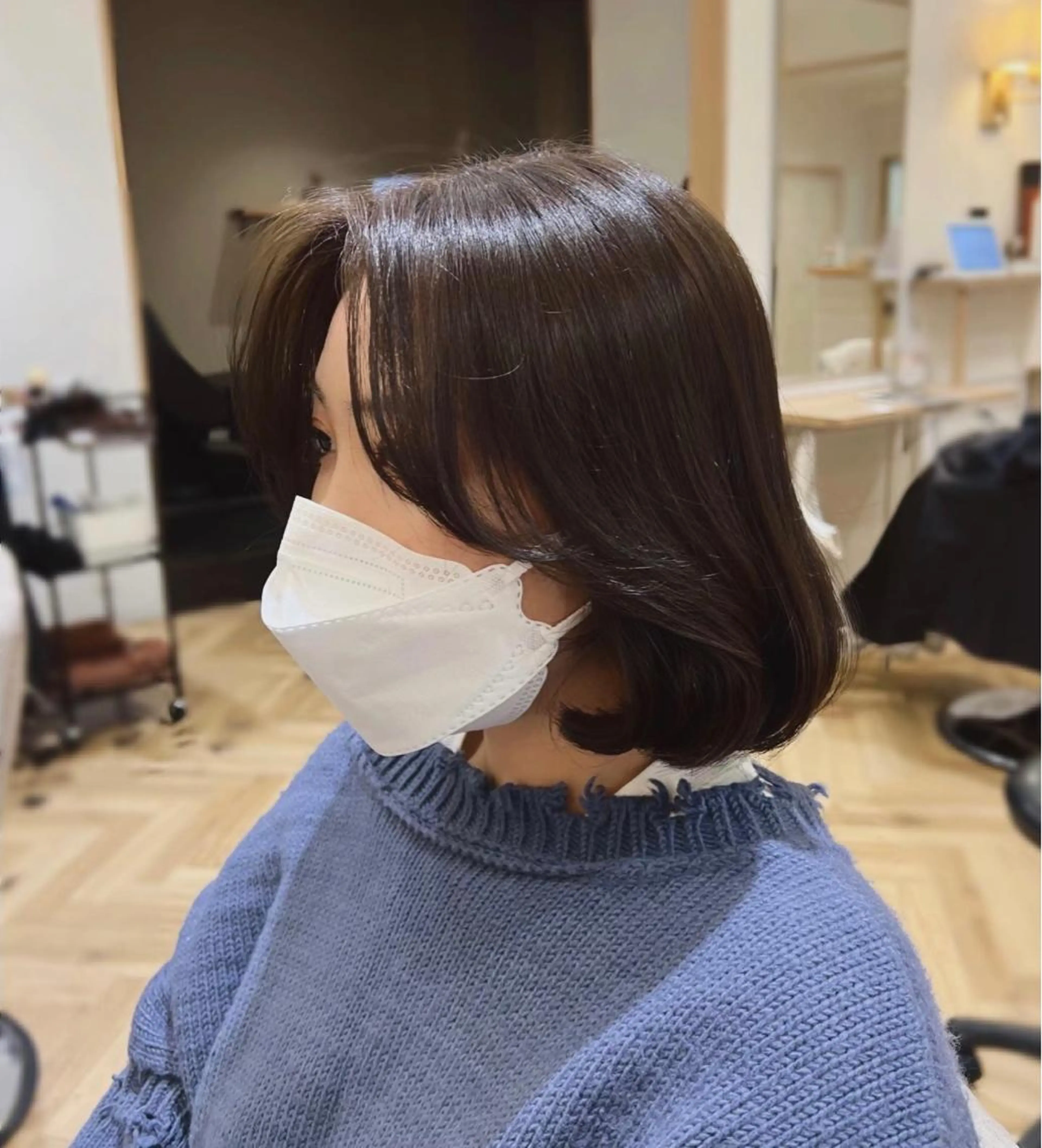 💋韓国オンニスタイル💋韓ヘアカット+オーガニックカラー+oggimtto Tr(レブリン酸付) (土日祝+500円)の写真