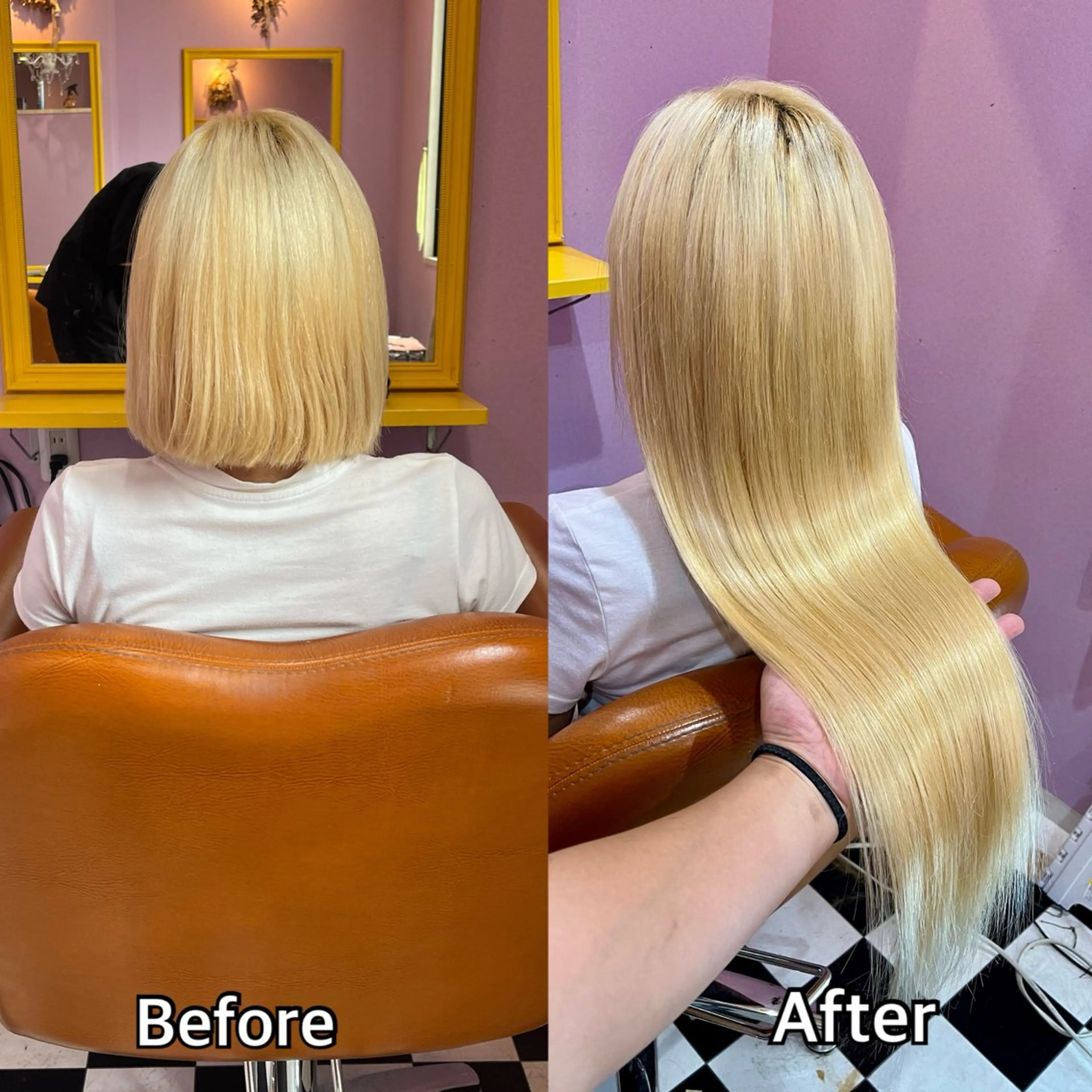 ロング エクステ シール+ちび編み込み エクステ梅田🐨のヘアスタイル