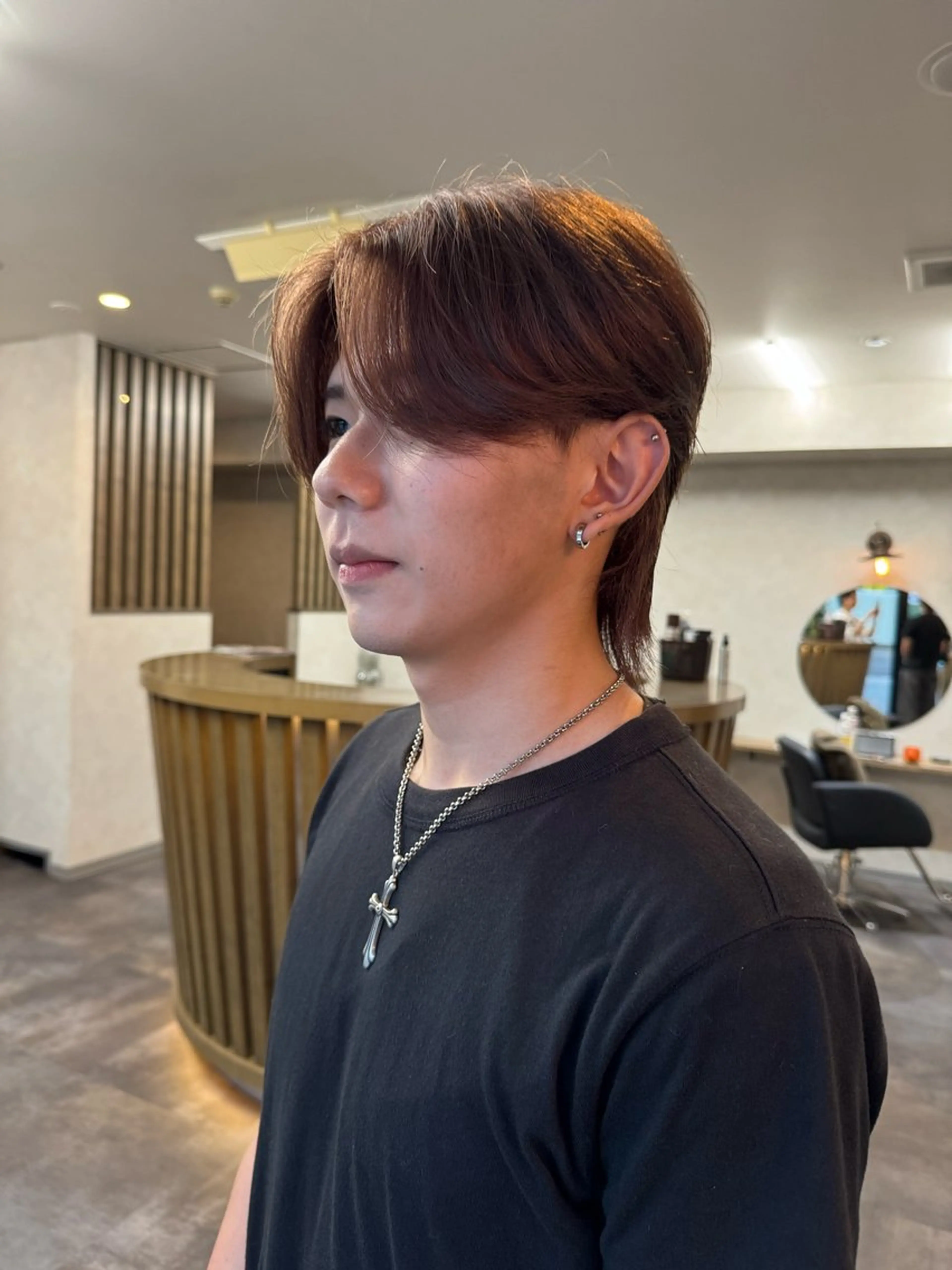 ショート ヘアカラー 博多ブリーチ× 透明感/縮毛矯正のヘアスタイル