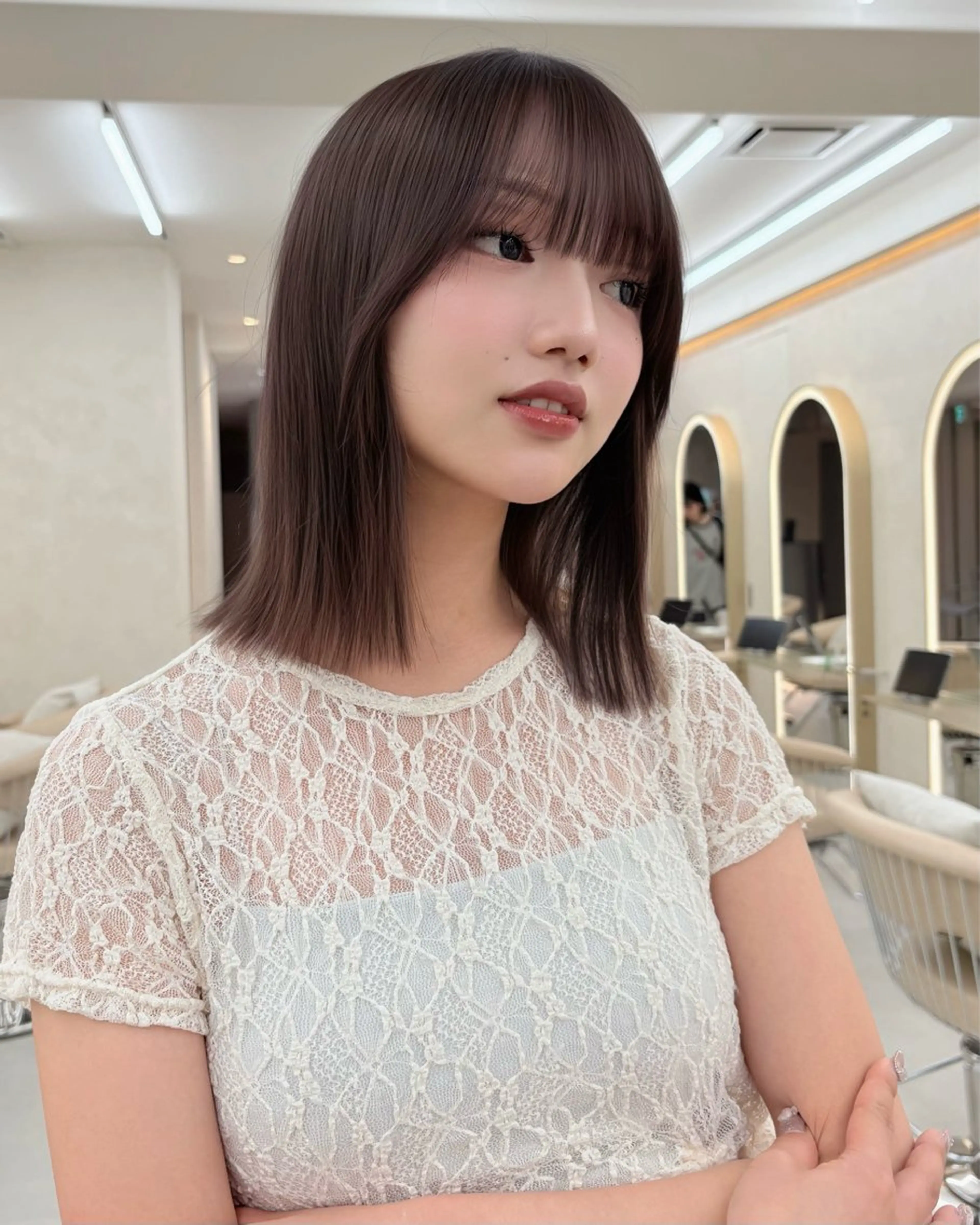 ミディアム ボブ特化型美容師/赤 み消しカラー/ももかのヘアスタイル