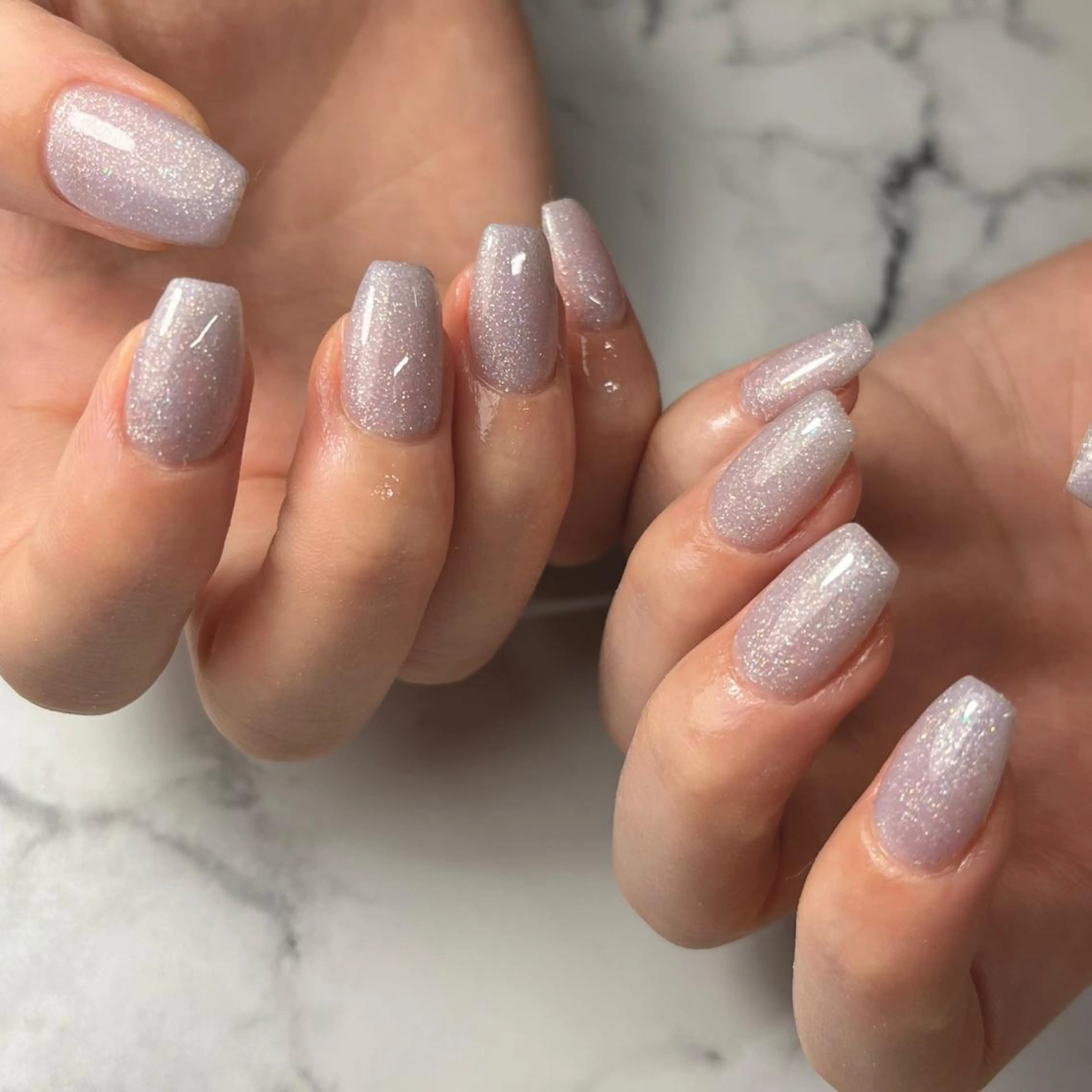 ネイル ジェルネイル ラメ(グリッター) ワンカラーネイル パラジェル パープル NAIL NOWのネイルデザイン