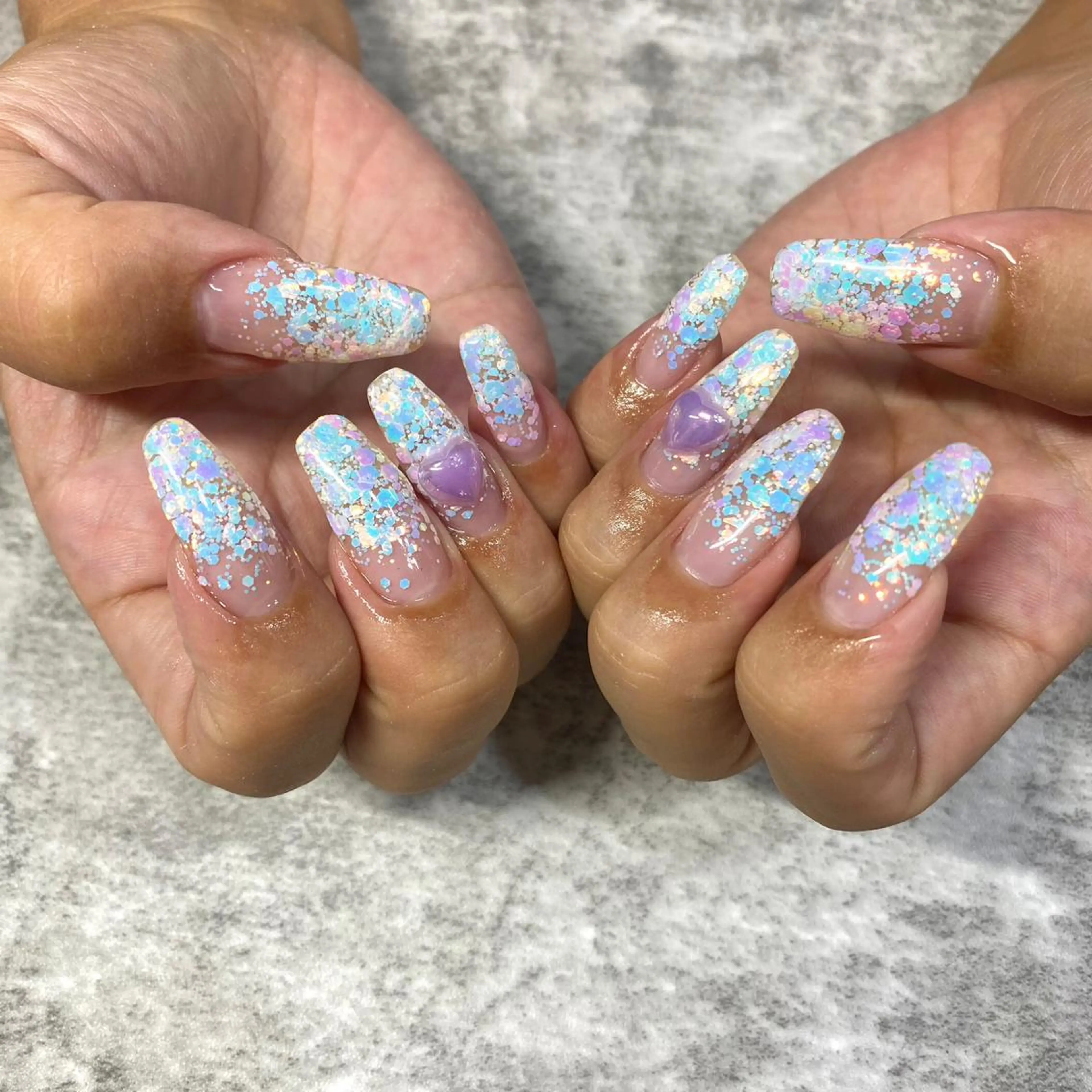 ネイル ラメ(グリッター) ラメグラデーション ハンドネイル ★Rinail... .のネイルデザイン