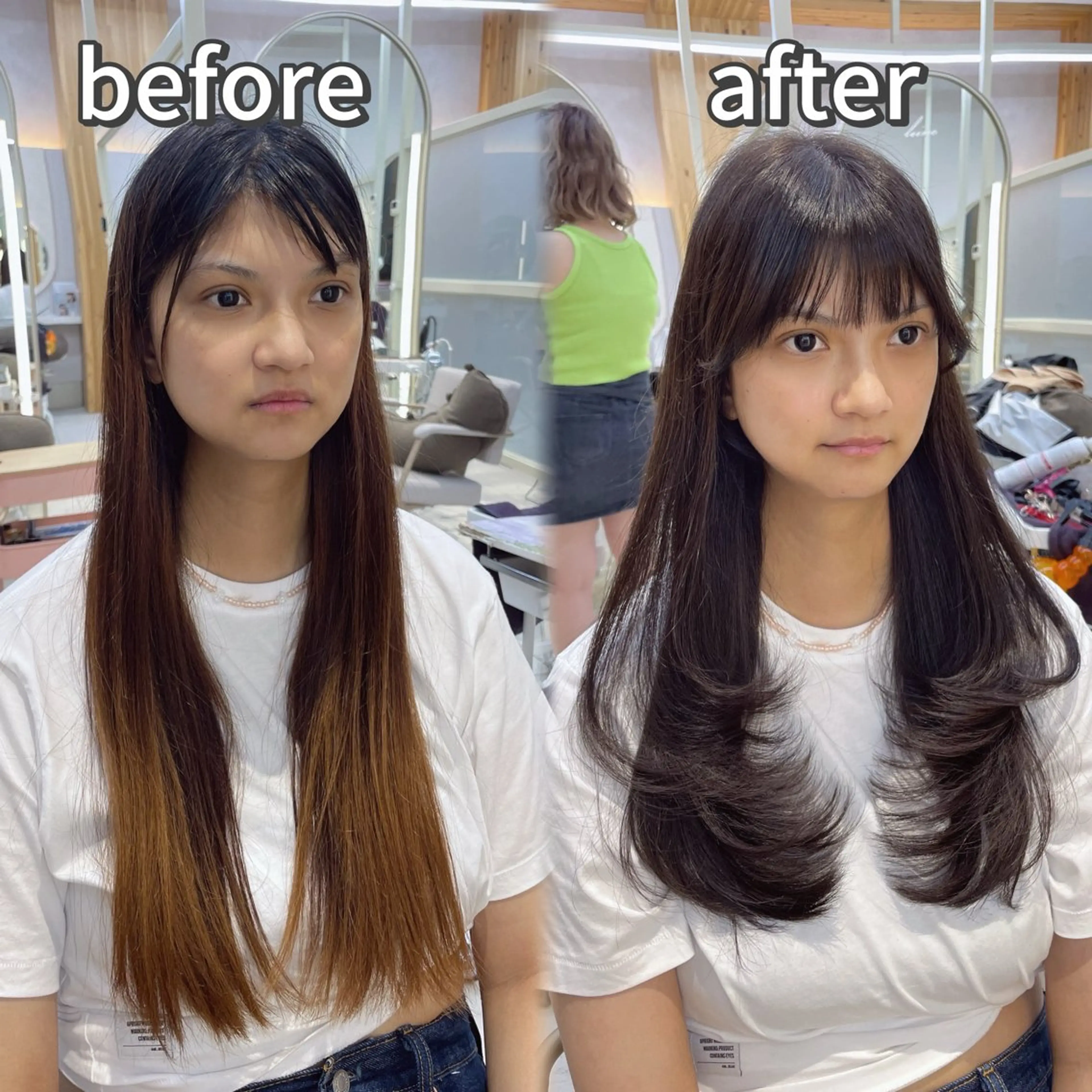 ロング カット ヘアカラー トリートメント 顔周り/透明感カラー /韓国ヘア/TAKUのヘアスタイル