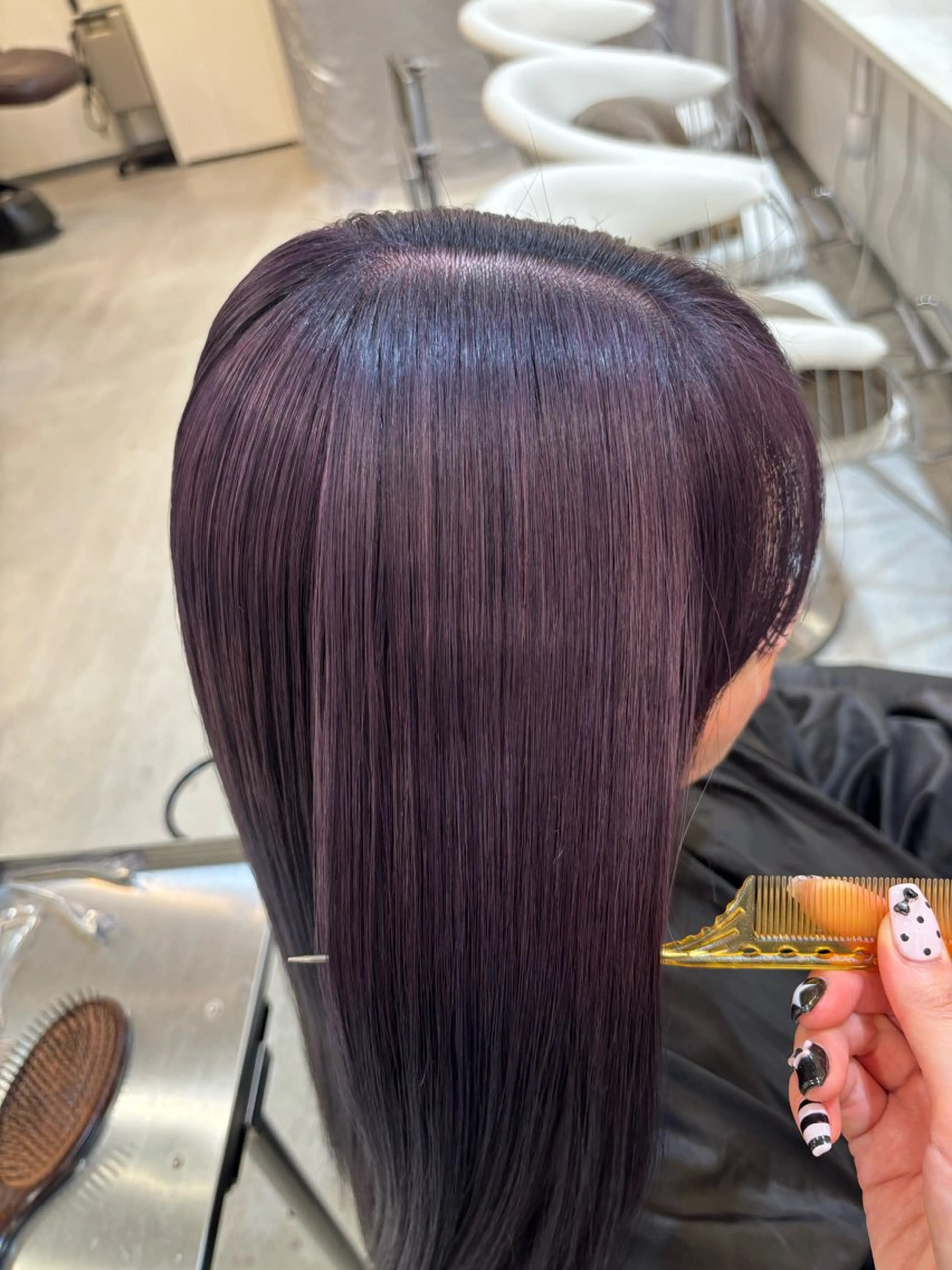 カラー ラベンダーカラー ラベンダーピンク ピンクカラー 若杉 百音のヘアスタイル