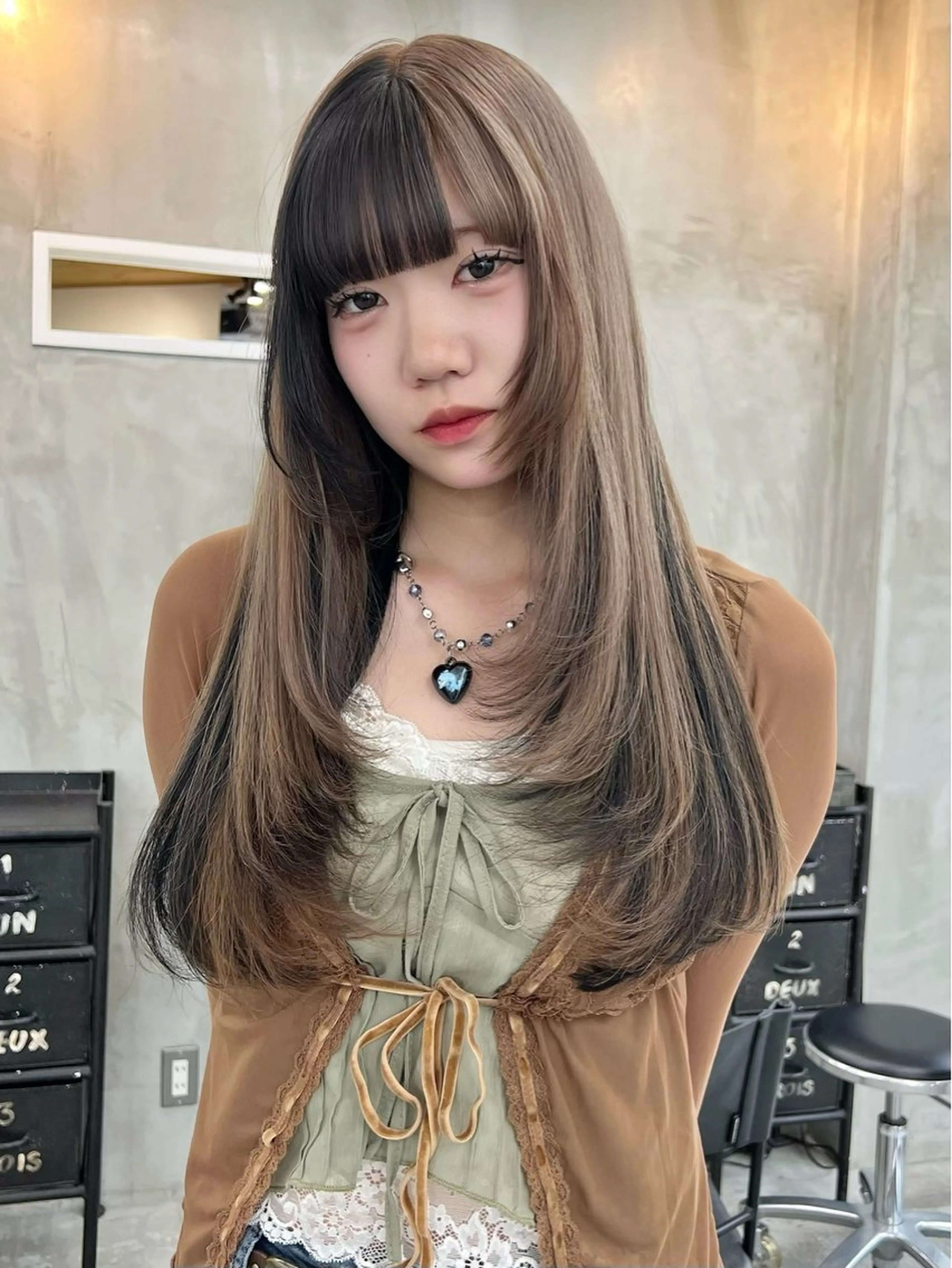 ロング ヘアカラー 暖色カラー/レイヤー カット☁️MEI☁️のヘアスタイル