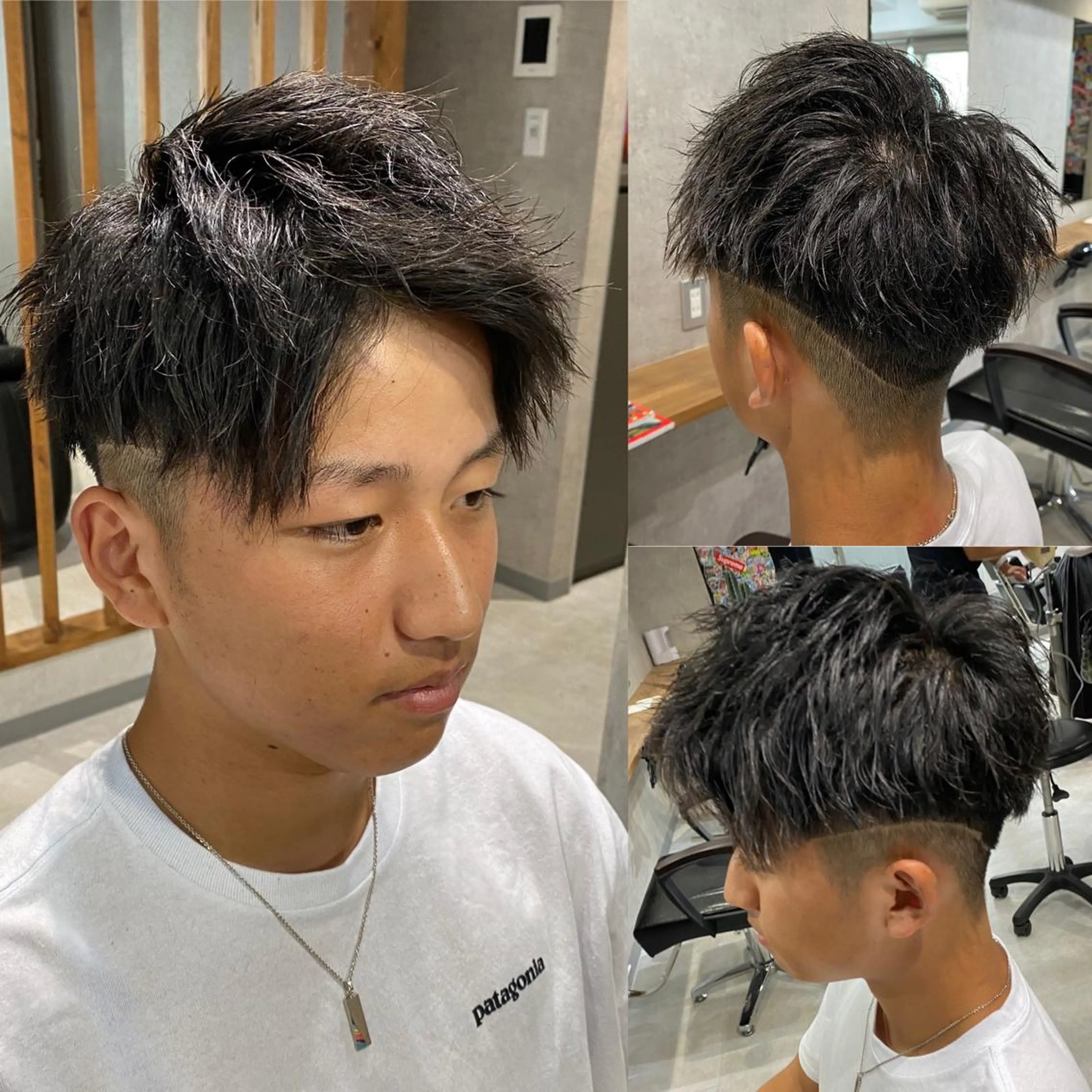 メンズ R/🤎 パーマ＆ブリーチ🔥のヘアスタイル
