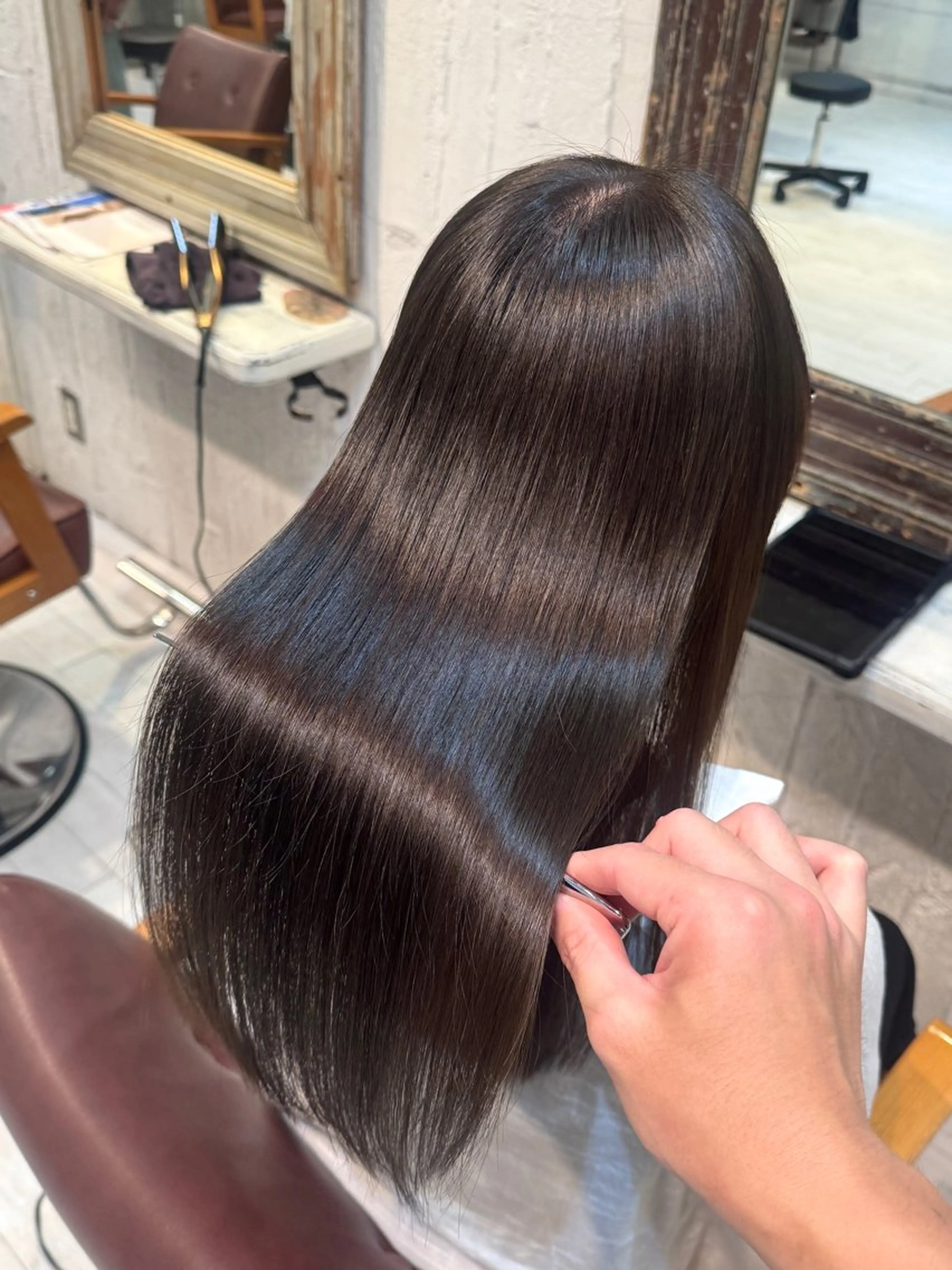 セミロング カラー ヘアカラー 縮毛矯正 トリートメント F Beauty表参道所属・髪質改善/縮毛矯正/ 酸性ストレート/ガブのヘアスタイル