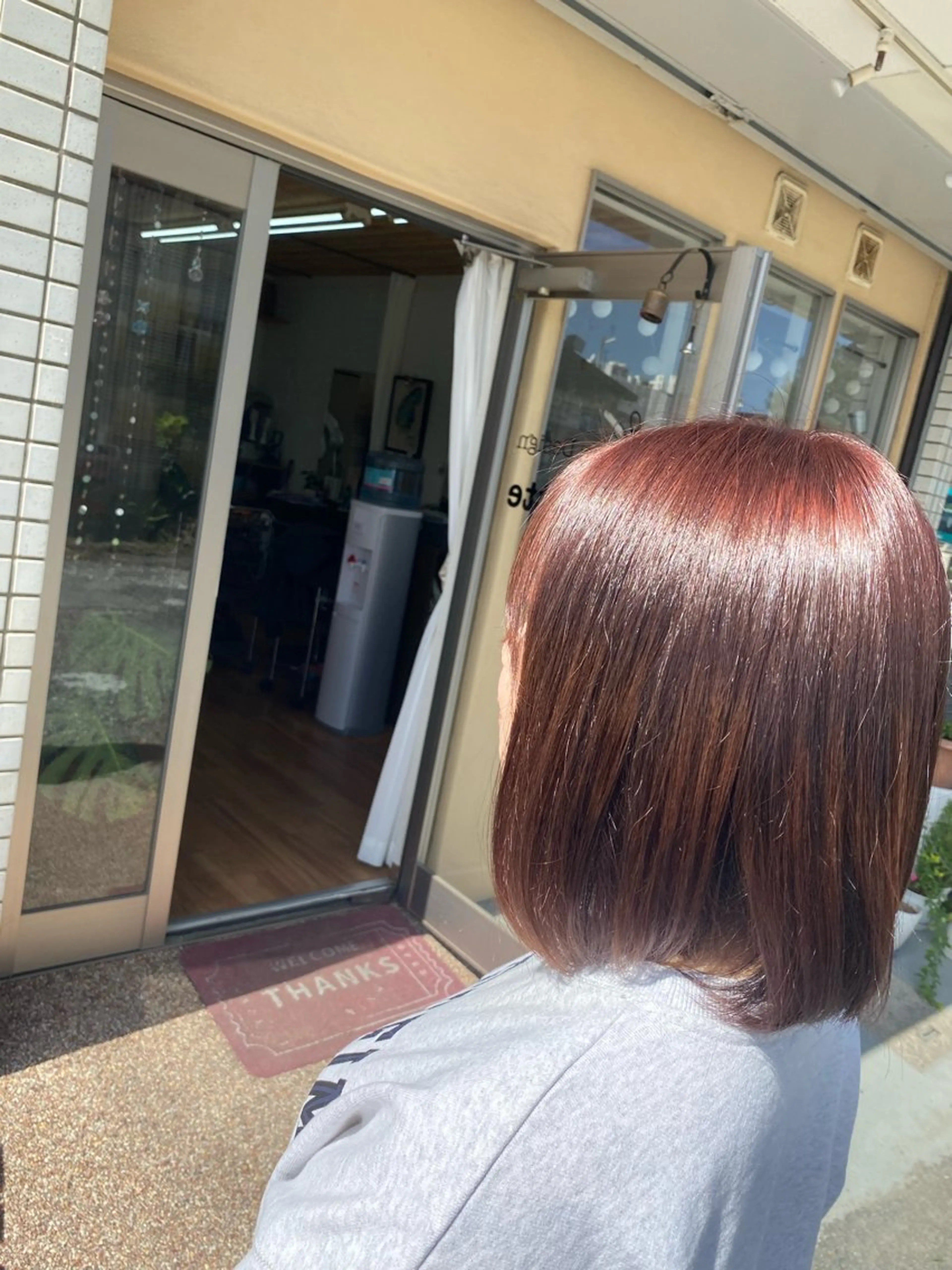 ミディアム ピンクブラウン hair design chouette所属・品川 苑花のヘアスタイル