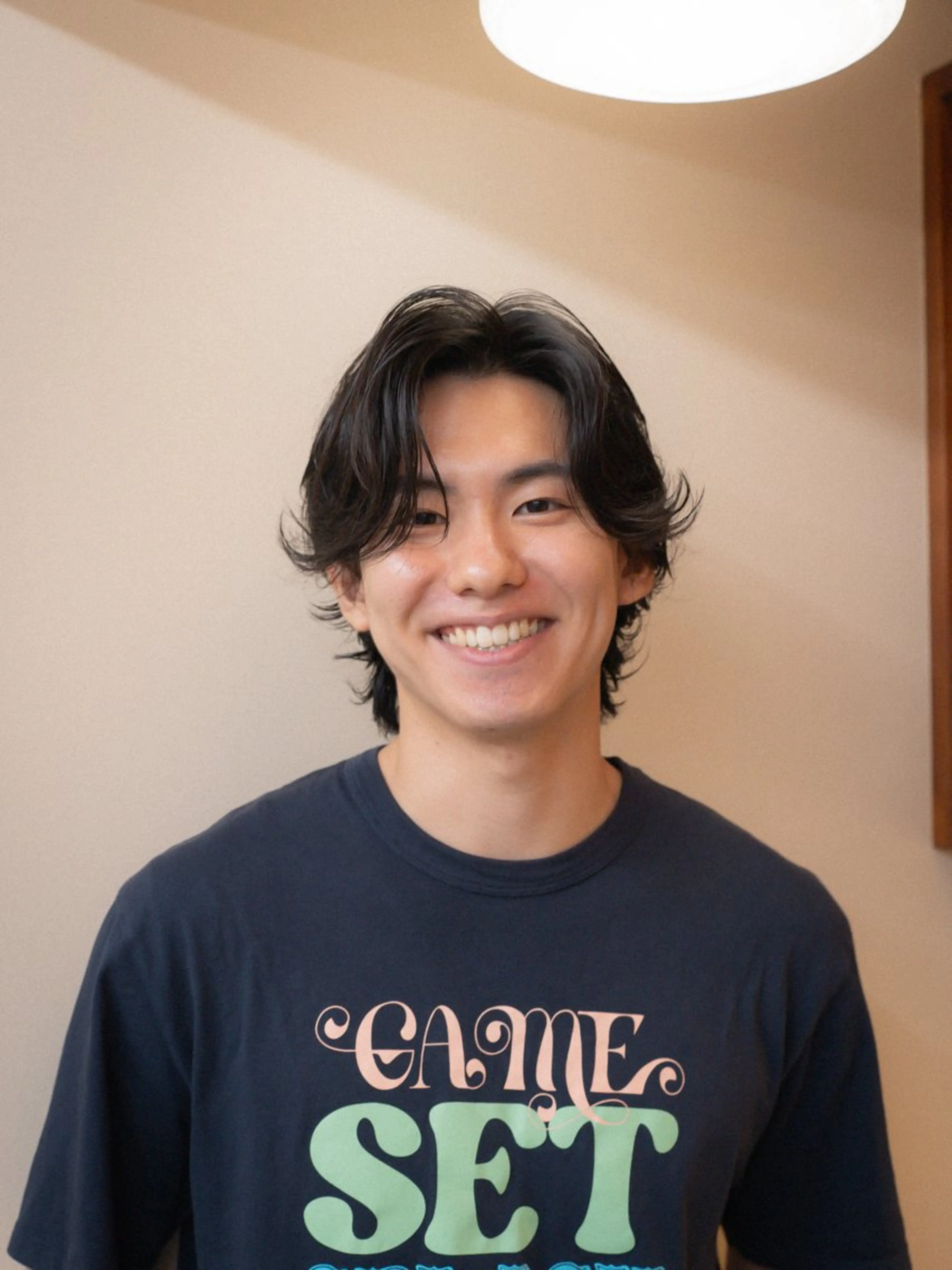 ミディアム カラー パーマ メンズ ミディアムパーマ メンズパーマ カット パーマ 🔗メンズサロン🔗 Kieのヘアスタイル