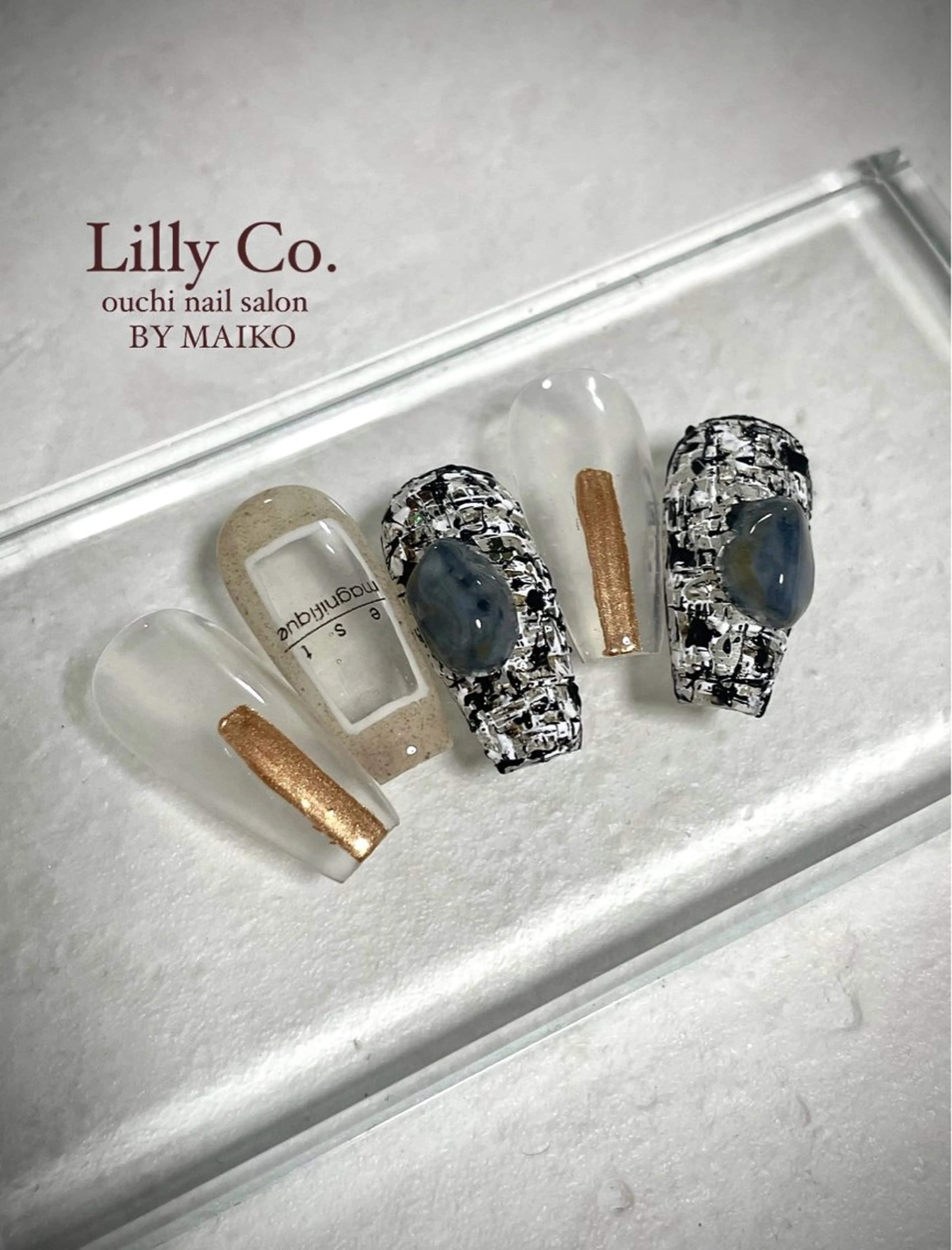 ネイル ツイードネイル ハンドネイル ハンドケア Lilly Co.のネイルデザイン