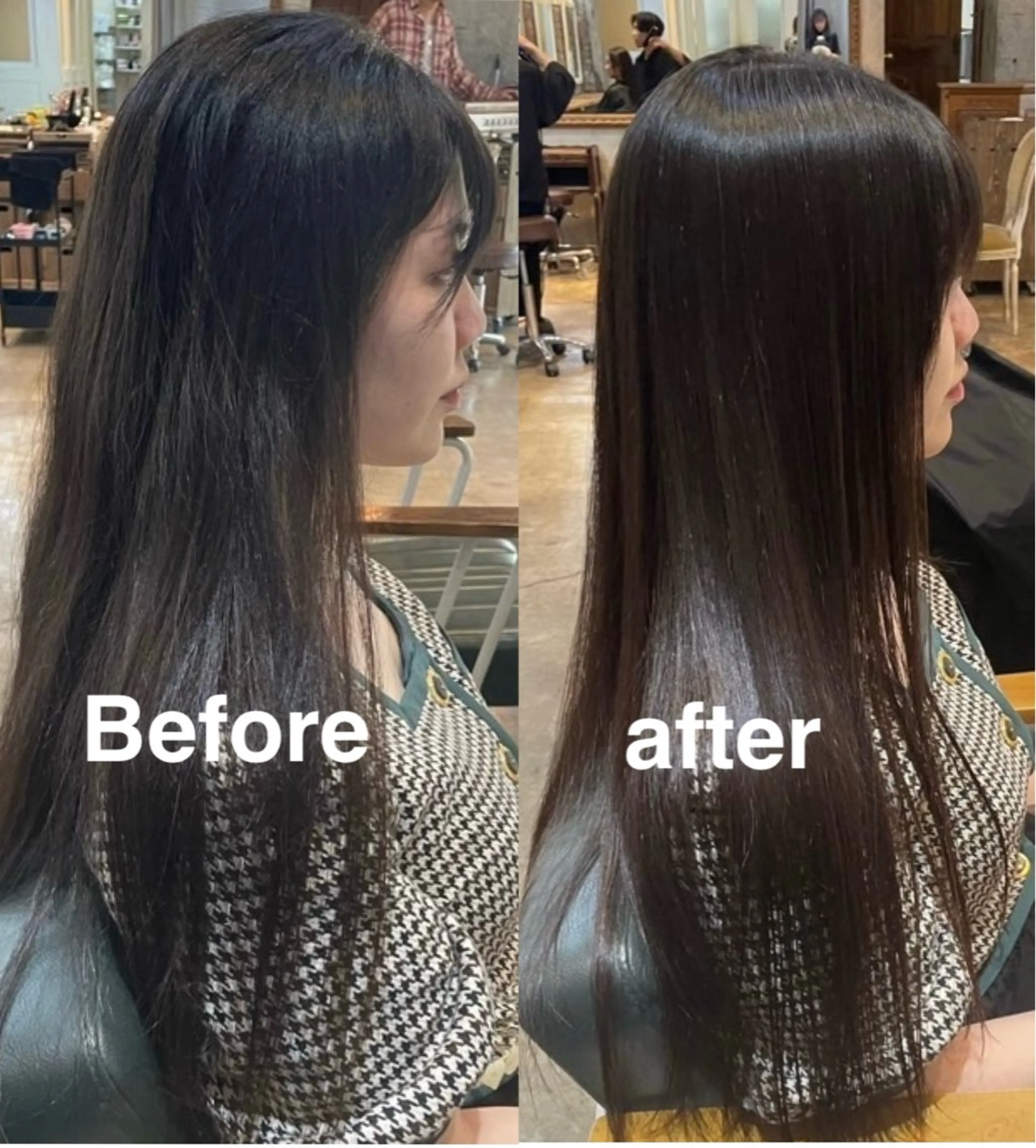 ロング 縮毛矯正 トリートメント ミルクティー× グレージュMOMOのヘアスタイル