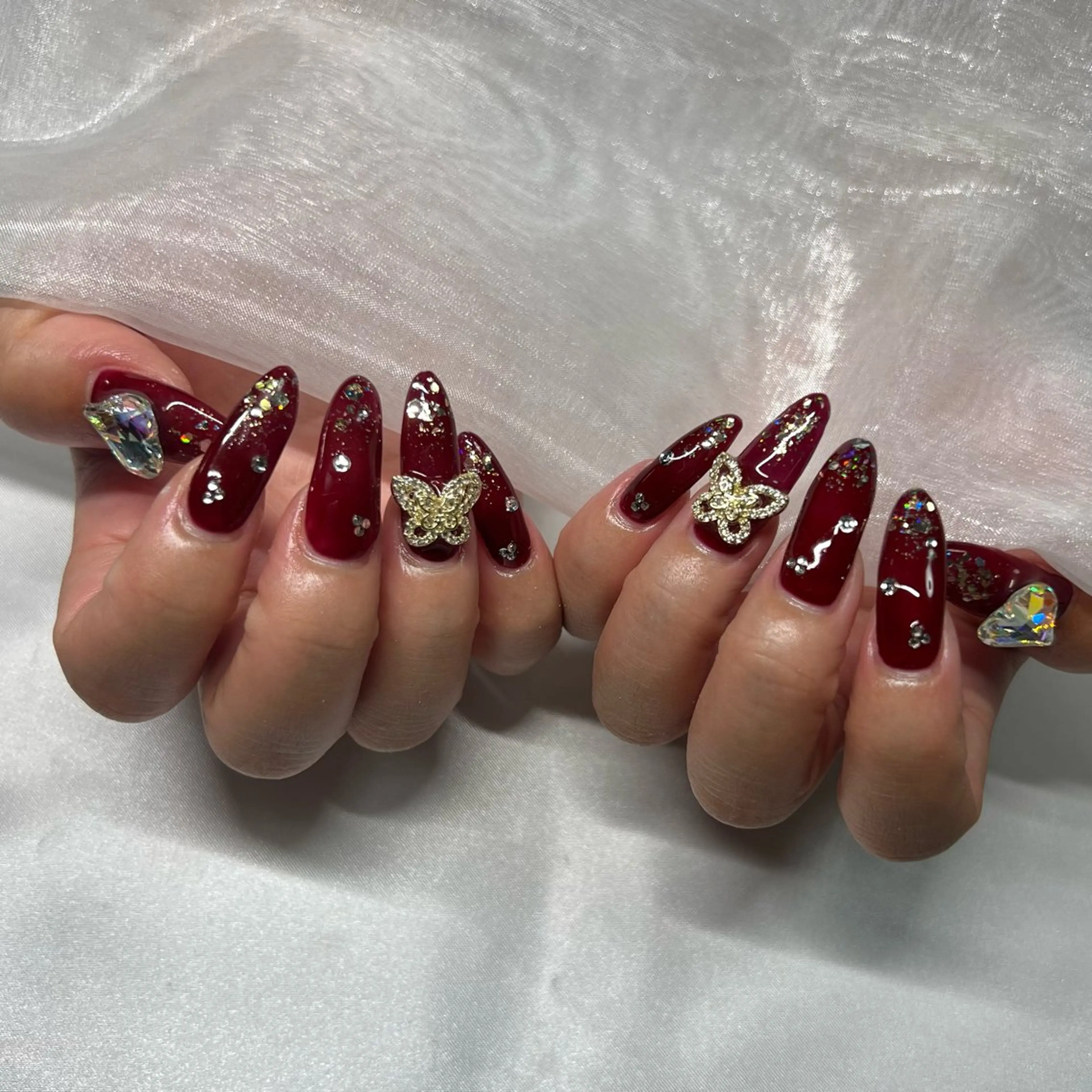 ネイル ジェルネイル 韓国ネイル ラメ(グリッター) マグネットネイル ミラーネイル ハンドネイル -nail salon-Reward所属・nail salon Rewardのネイルデザイン