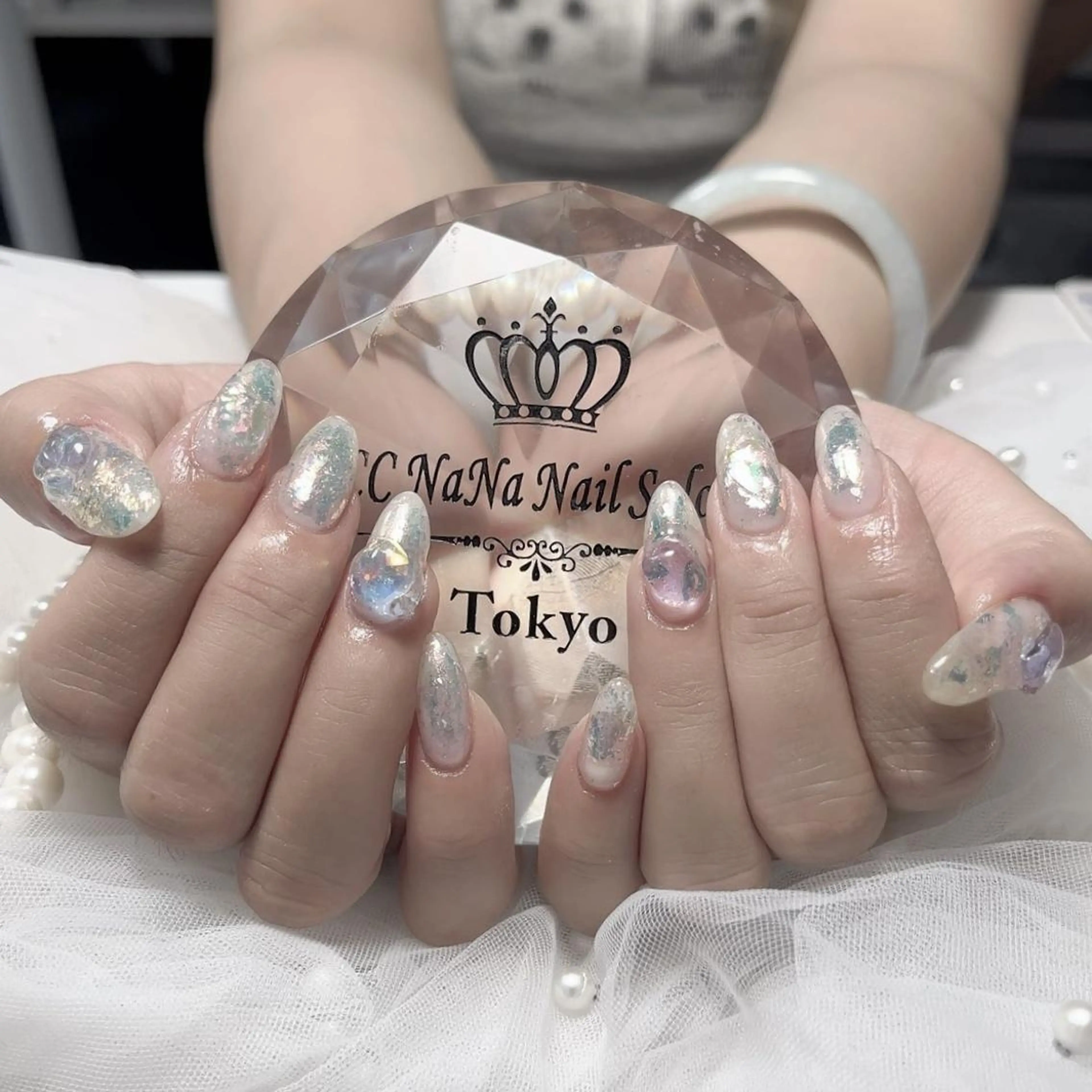 ネイル 韓国風ワンホンネイル パラジェル🩵roのネイルデザイン