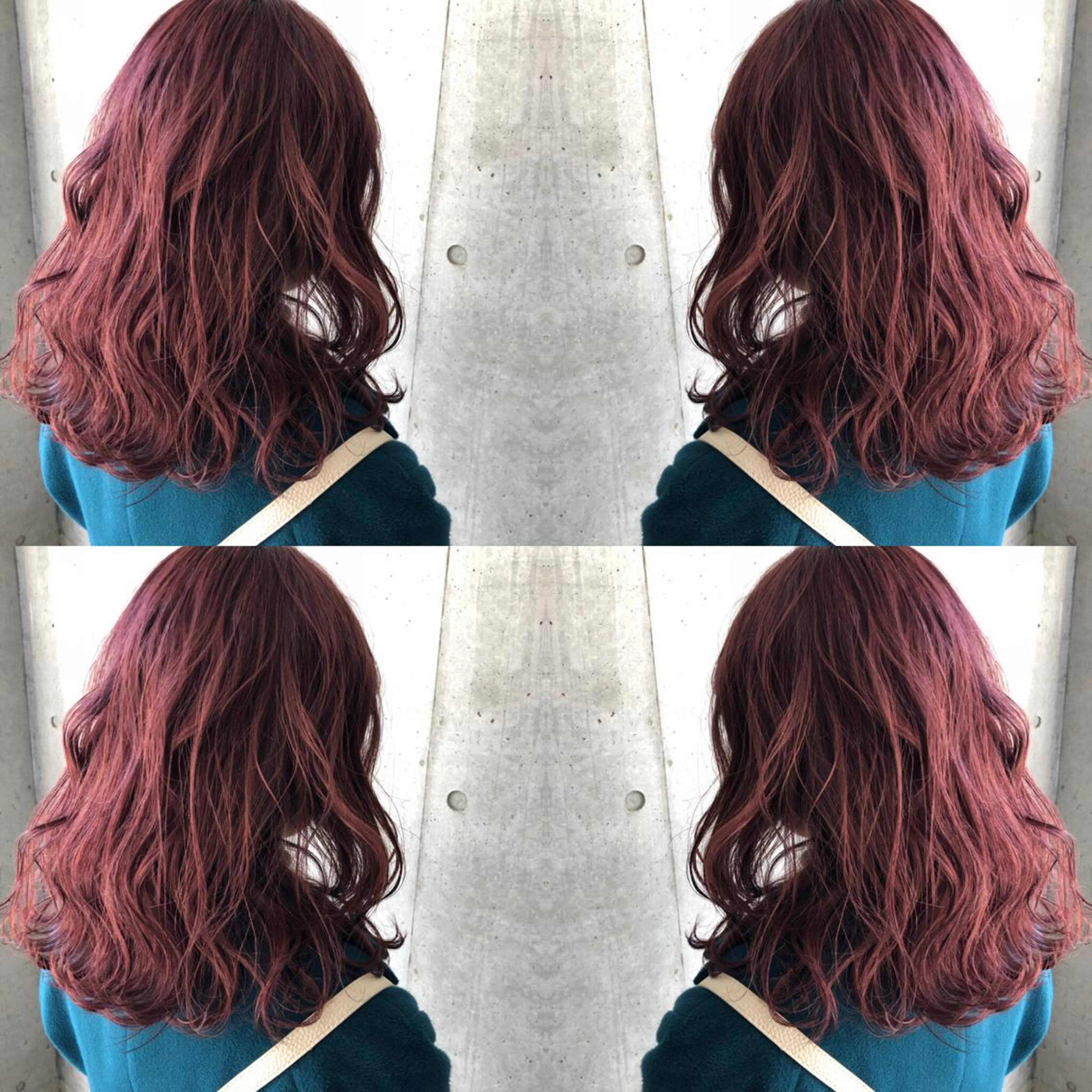 ミディアム カラー ブリーチ カシス ピンクカラー 立川、北口.ans 黒木 和大のヘアスタイル